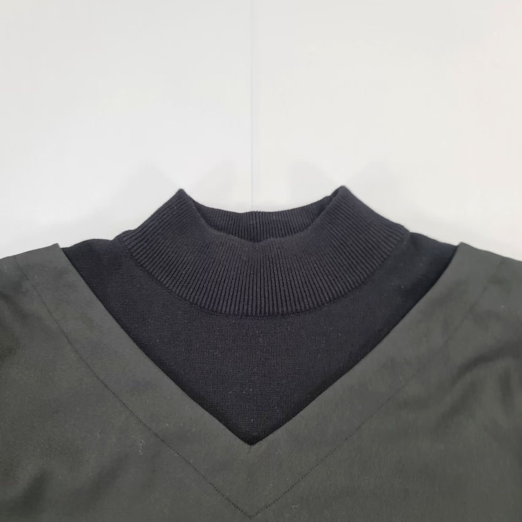 Vintage Frapbois Womens Dress Black Size S Knee Length Mock Neck Jumper Dress Size S / US 4 / IT 40 - 4 Thumbnail