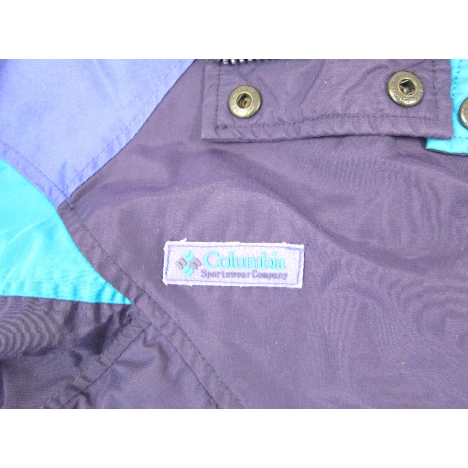 Vintage VINTAGE Columbia Jacket Womens Large Purple Blue Windbreaker 90s Zip Hooded All Seasons Full Zip Inner Pockets Men? Women? (adjusted) Size L / US 10 / IT 46 - 4 Thumbnail