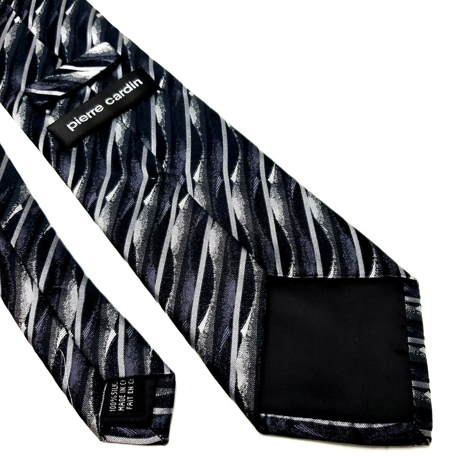 Pierre Cardin Pierre Cardin Silk Tie Woven Gray Black Abstract Long Size ONE SIZE - 5 Thumbnail
