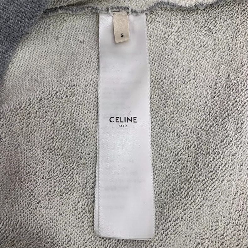 Celine Celine Gray Logo Print Hooded Sweatshirt Size US S / EU 44-46 / 1 - 6 Thumbnail