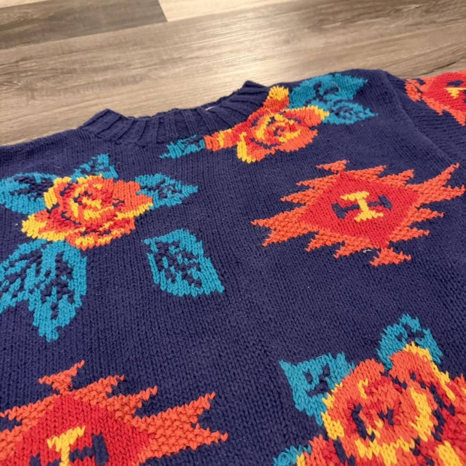 Other vintage Amanda braendel floral Aztec hand knit sweater L 90s Size US L / EU 52-54 / 3 - 3 Thumbnail