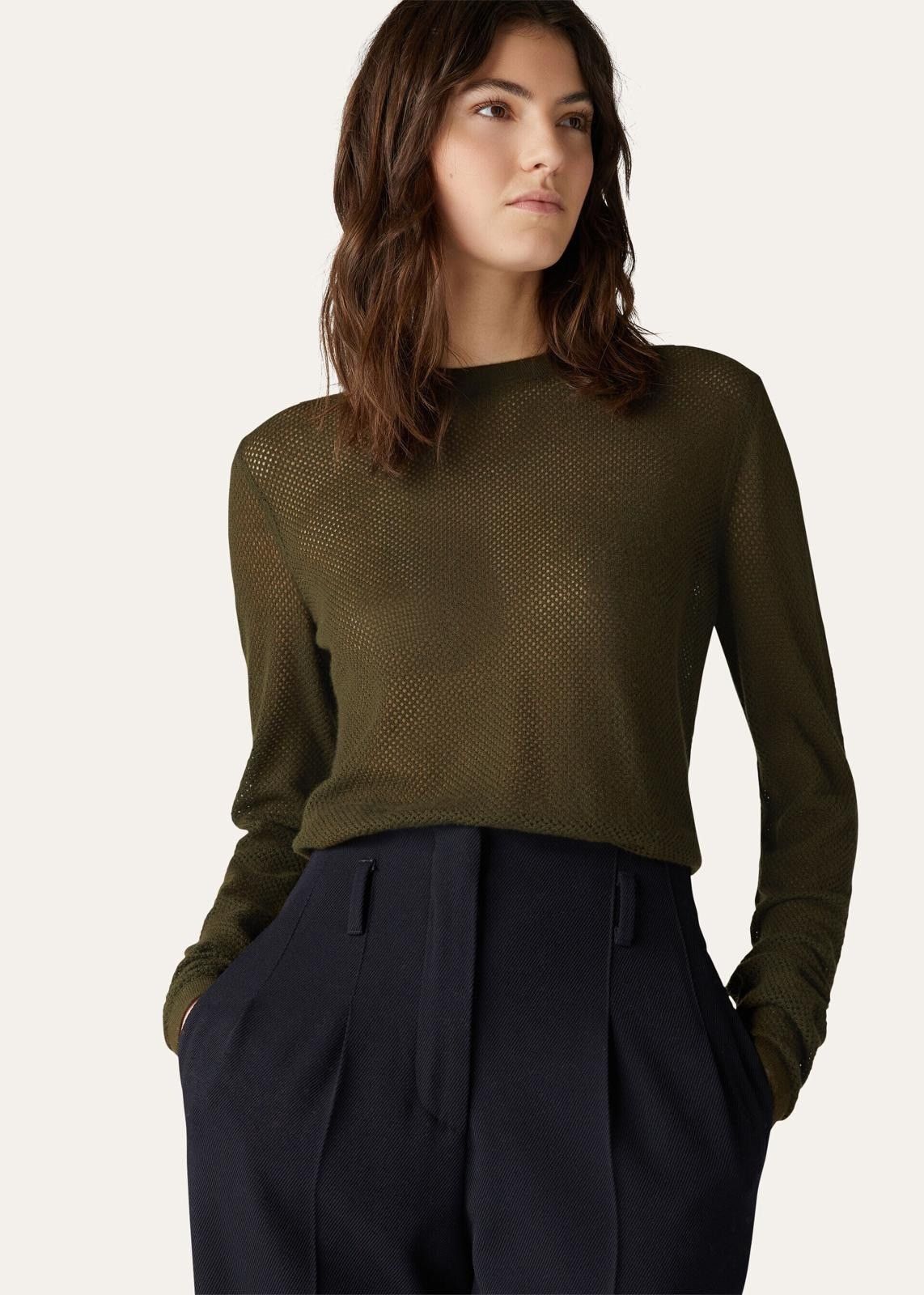 Loro Piana o1srvl11e0824 Port Douglas Crewneck Sweater in Olive Green Size XL / US 12-14 / IT 48-50 - 3 Thumbnail
