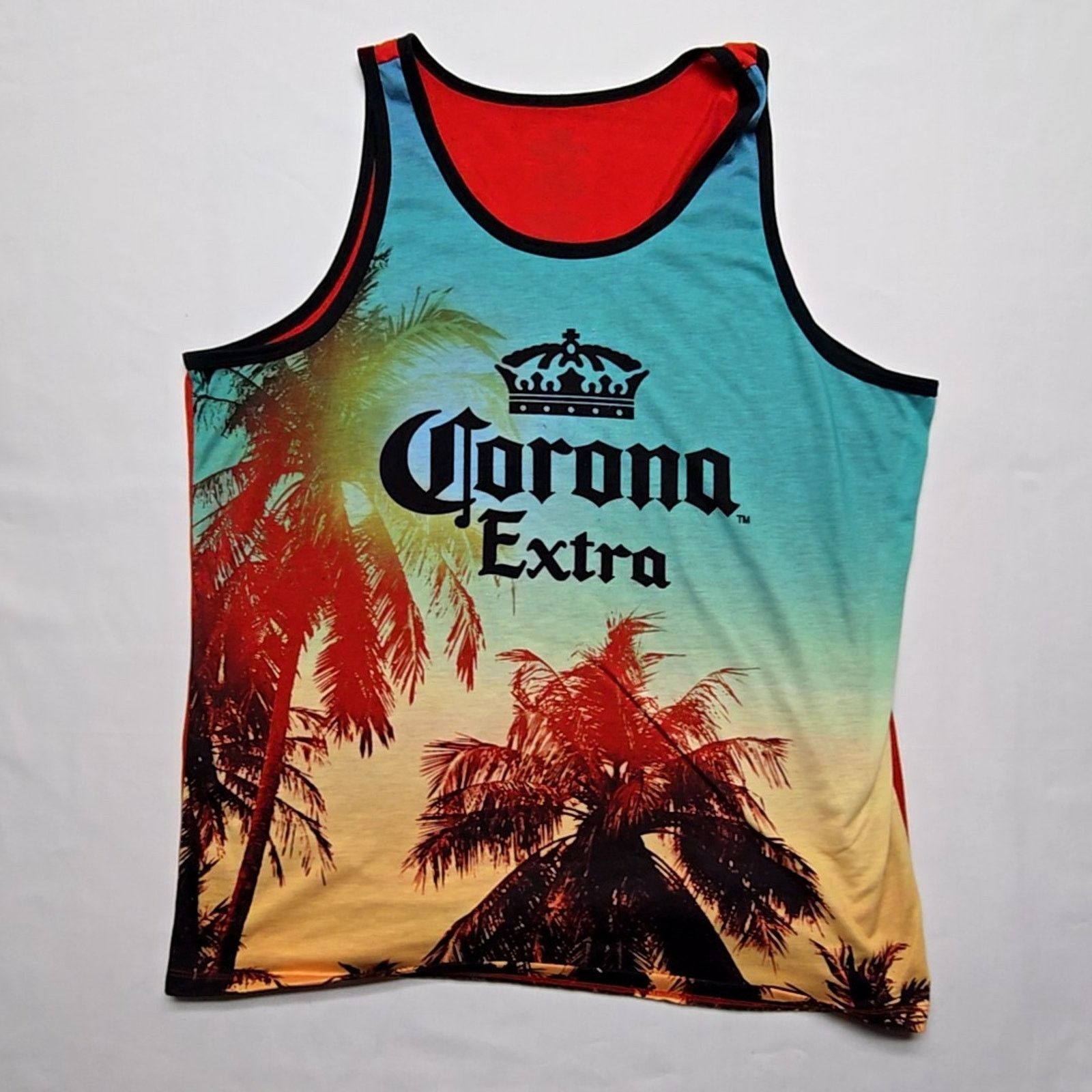 Other Corona Extra Tank Top Palm Tree Graphic Red Blue Beach L Size US L / EU 52-54 / 3 - 1 Thumbnail