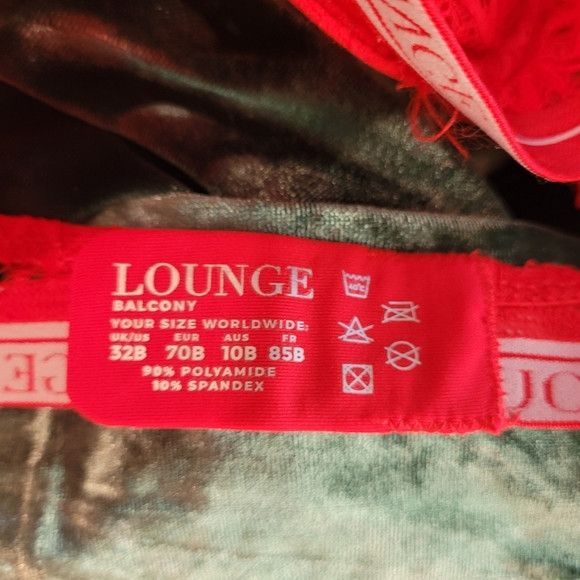 Other Lounge Red Lace Balconette Bra - 32b Size ONE SIZE - 6 Thumbnail