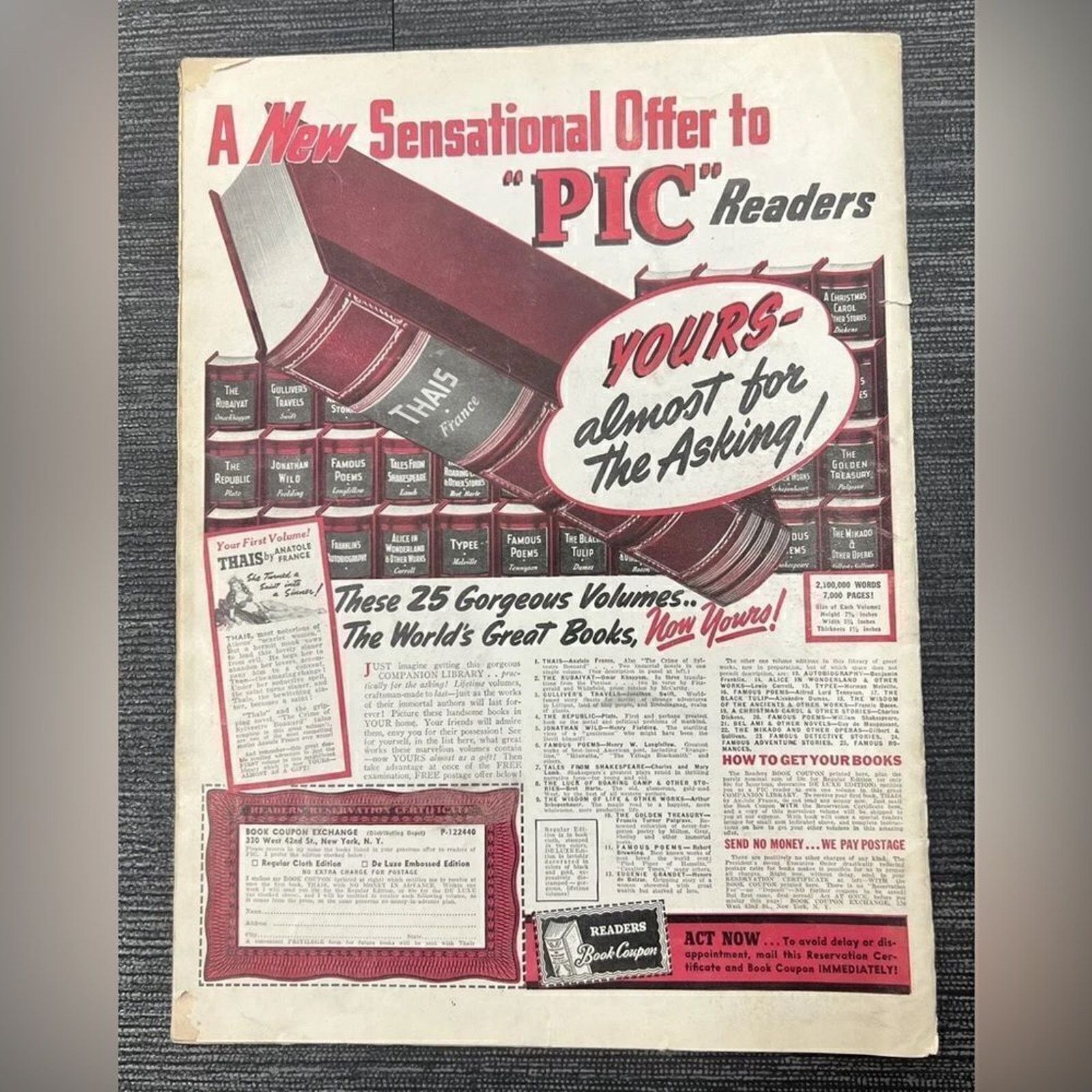 PICARD Vintage PIC Magazine - 1940 - Collectible! Size ONE SIZE - 2 Thumbnail
