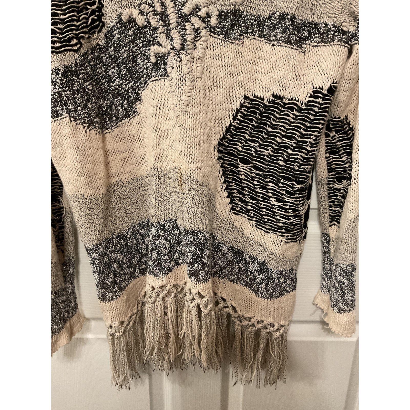 Free People Free People Patchwork Landscape Boho Fringe Sweater, S Size S / US 4 / IT 40 - 5 Thumbnail