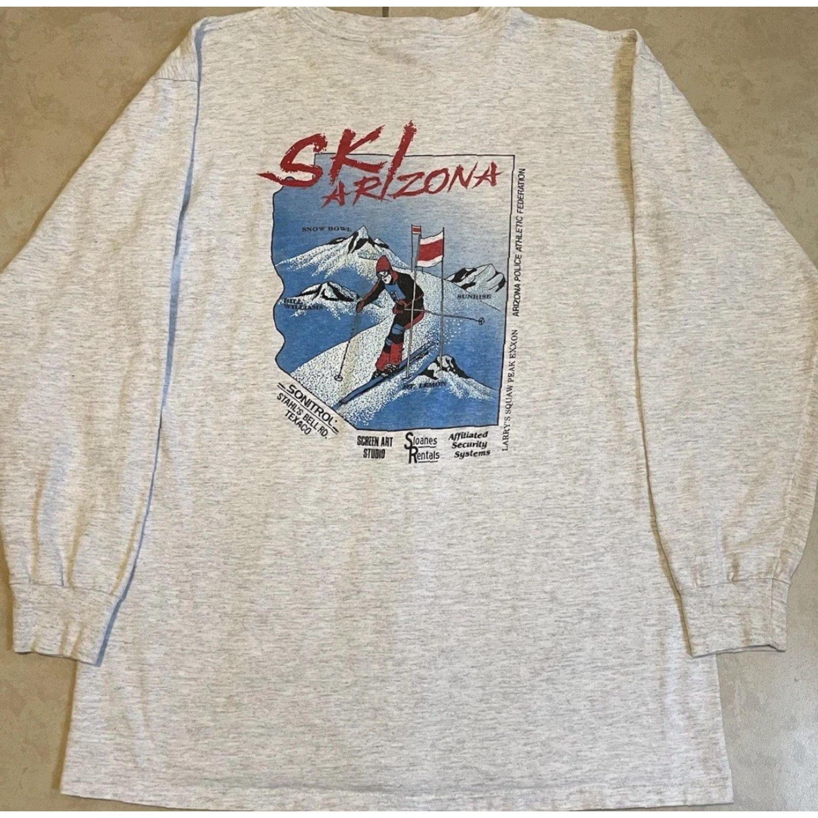 Vintage VINTAGE Phoenix Police Ski Club Shirt XL Gray 80s 90s Arizona Snowboard Grunge USA Police T-Shirt Mens Size US XL / EU 56 / 4 - 2 Thumbnail