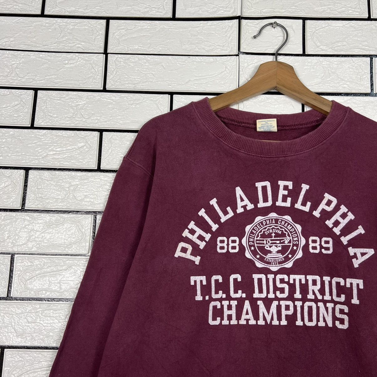 Champion PHILADELPHIA CHAMPIONS Crewneck Sweatshirt Purple #3953-C180 Size US M / EU 48-50 / 2 - 3 Thumbnail