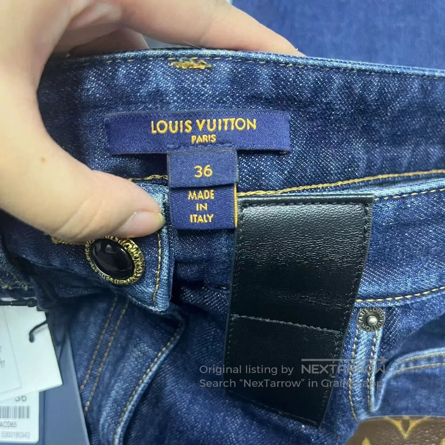 Louis Vuitton Louis Vuitton Blue Monogram Straight Jeans. Size US 36 / EU 52 - 3 Thumbnail