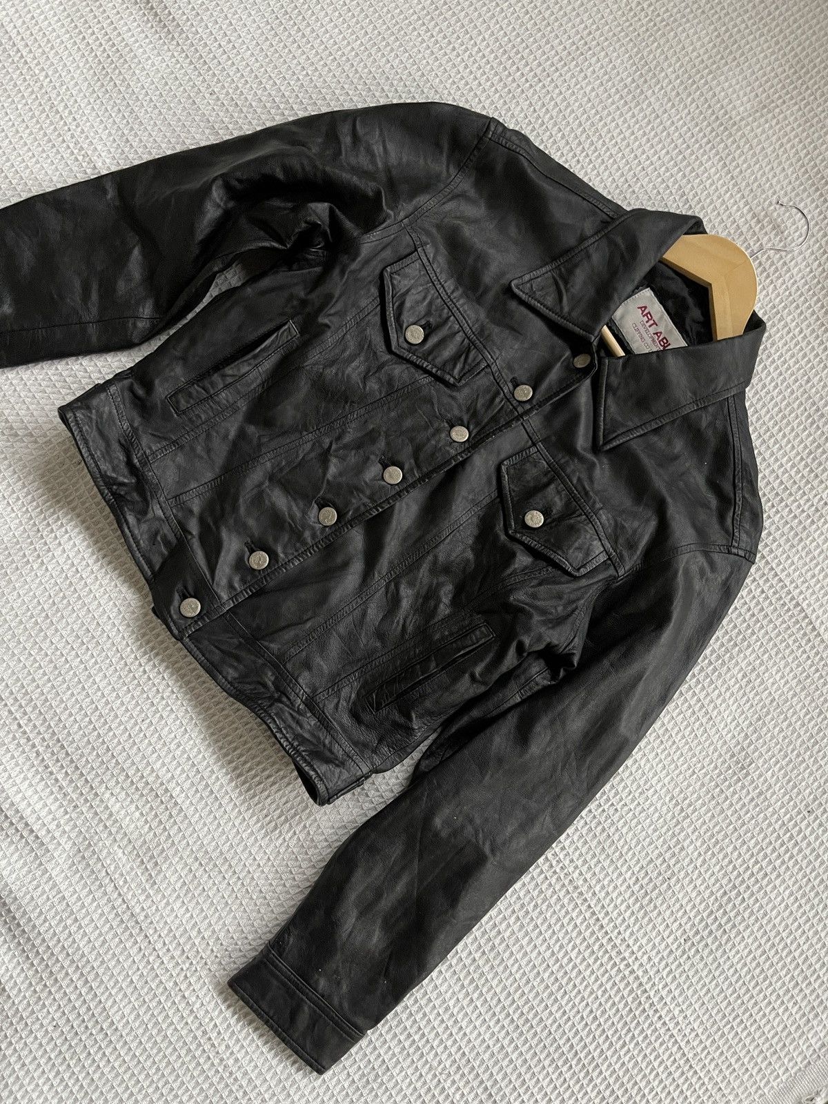 Japanese Brand Rare🔥Vintage ART ABLE Trucker Leather Jacket Size US S / EU 44-46 / 1 - 13 Thumbnail