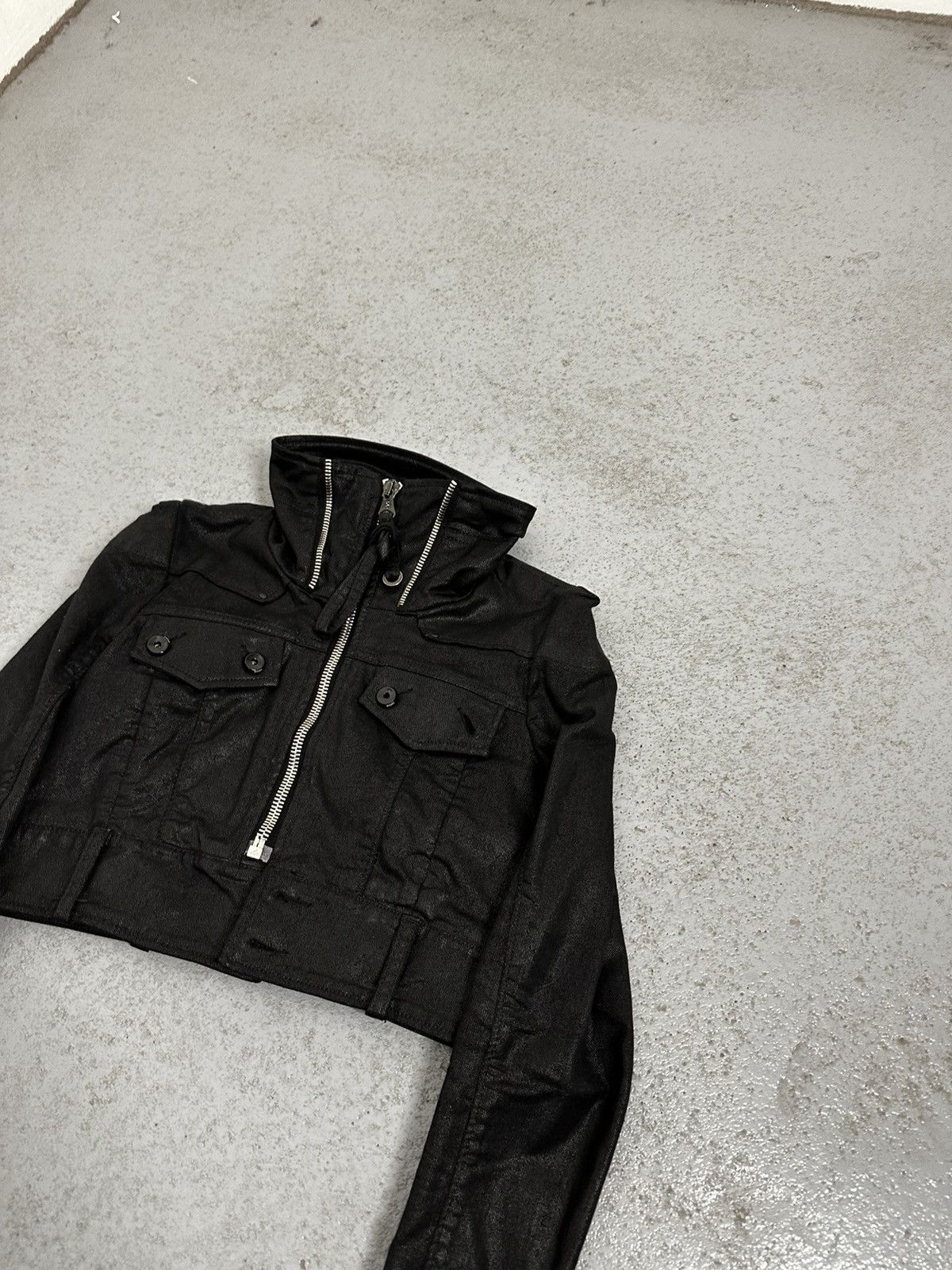 Diesel Vintage 00s Diesel Raw Denim Wide High Neck Jacket Size S / US 4 / IT 40 - 5 Thumbnail