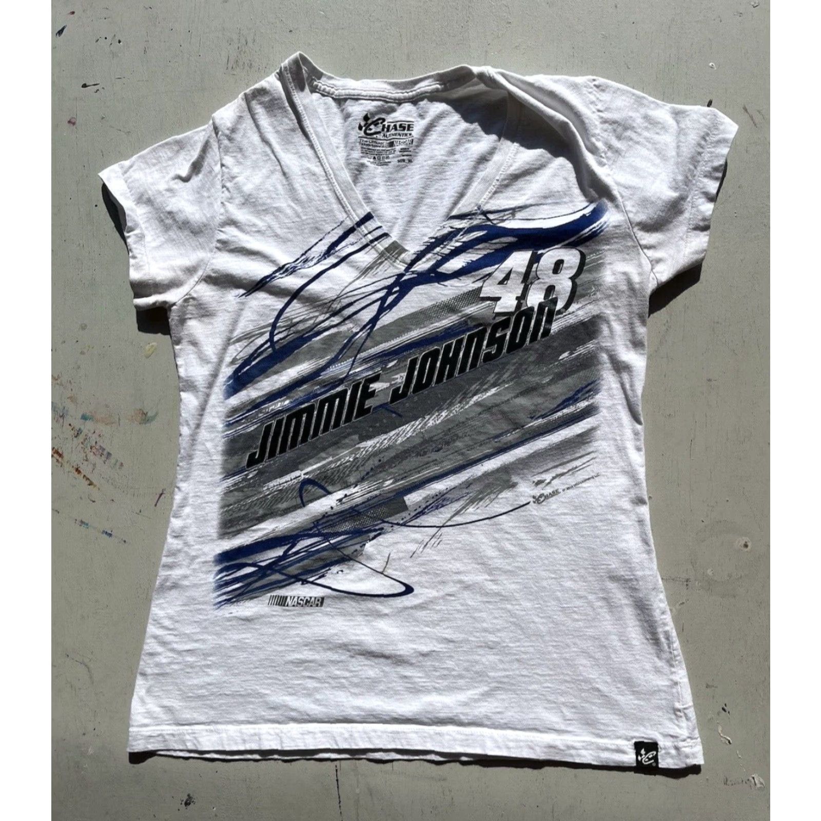 Chase Authentics Chase Authentics T-Shirt Women's White Jimmie Johnson XL V-Neck NASCAR Racing 48 Size XL / US 12-14 / IT 48-50 - 5 Thumbnail