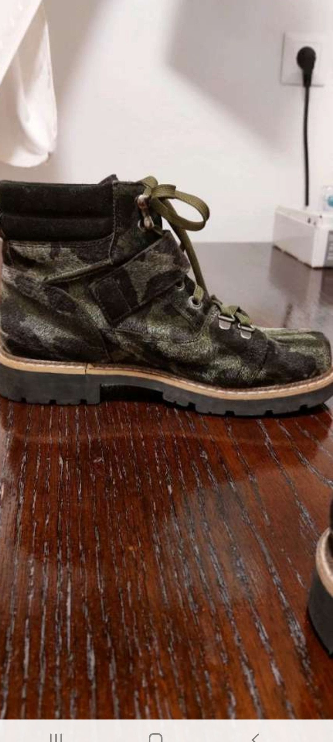 Vintage VTG Camo Green Fur Italian Alpine Boots EU 37 Size US 6.5 / IT 36.5 - 3 Thumbnail