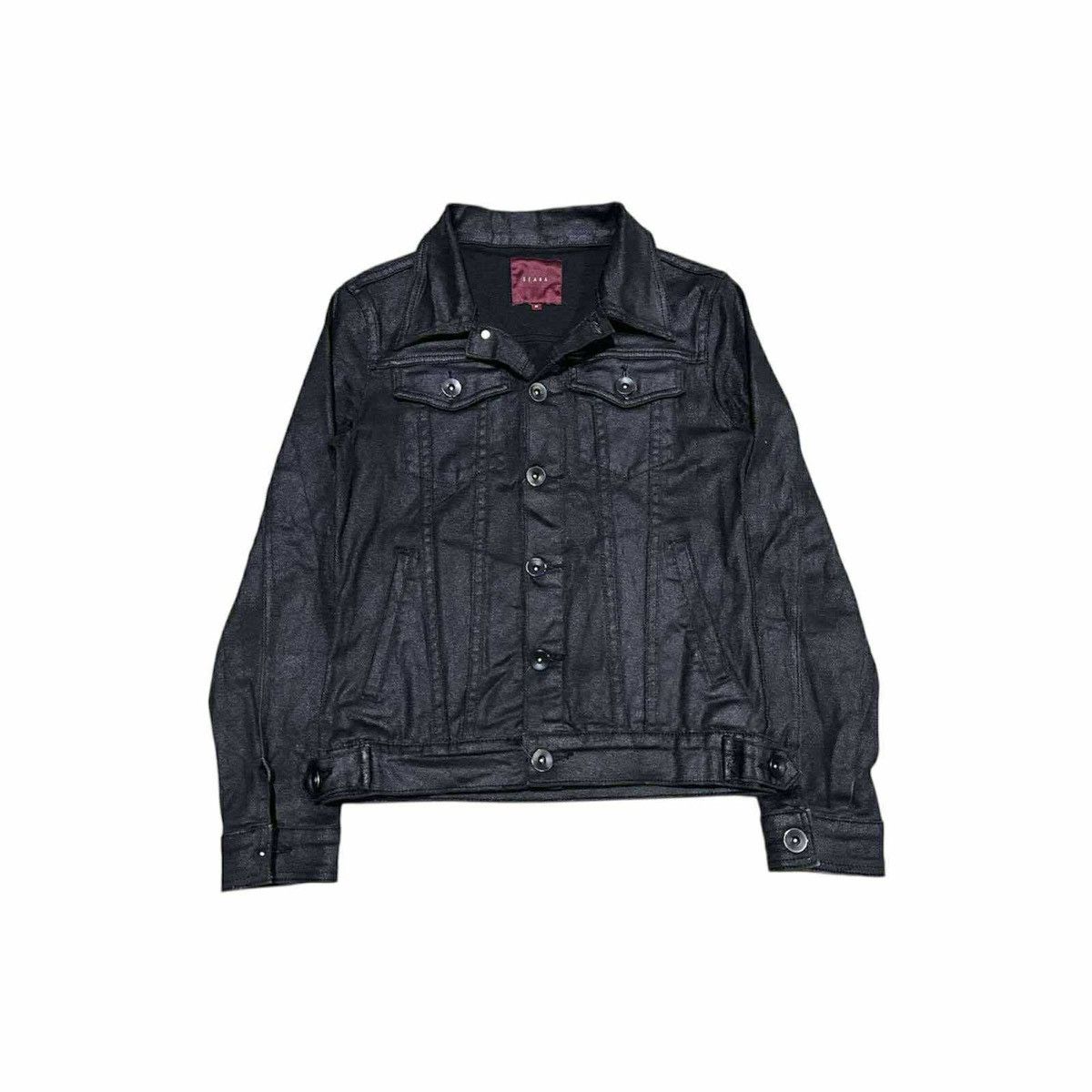 If Six Was Nine 🔥Rare Y2K Seana Waxed Black Trucker Jacket Goth Punk Size US L / EU 52-54 / 3 - 11 Thumbnail