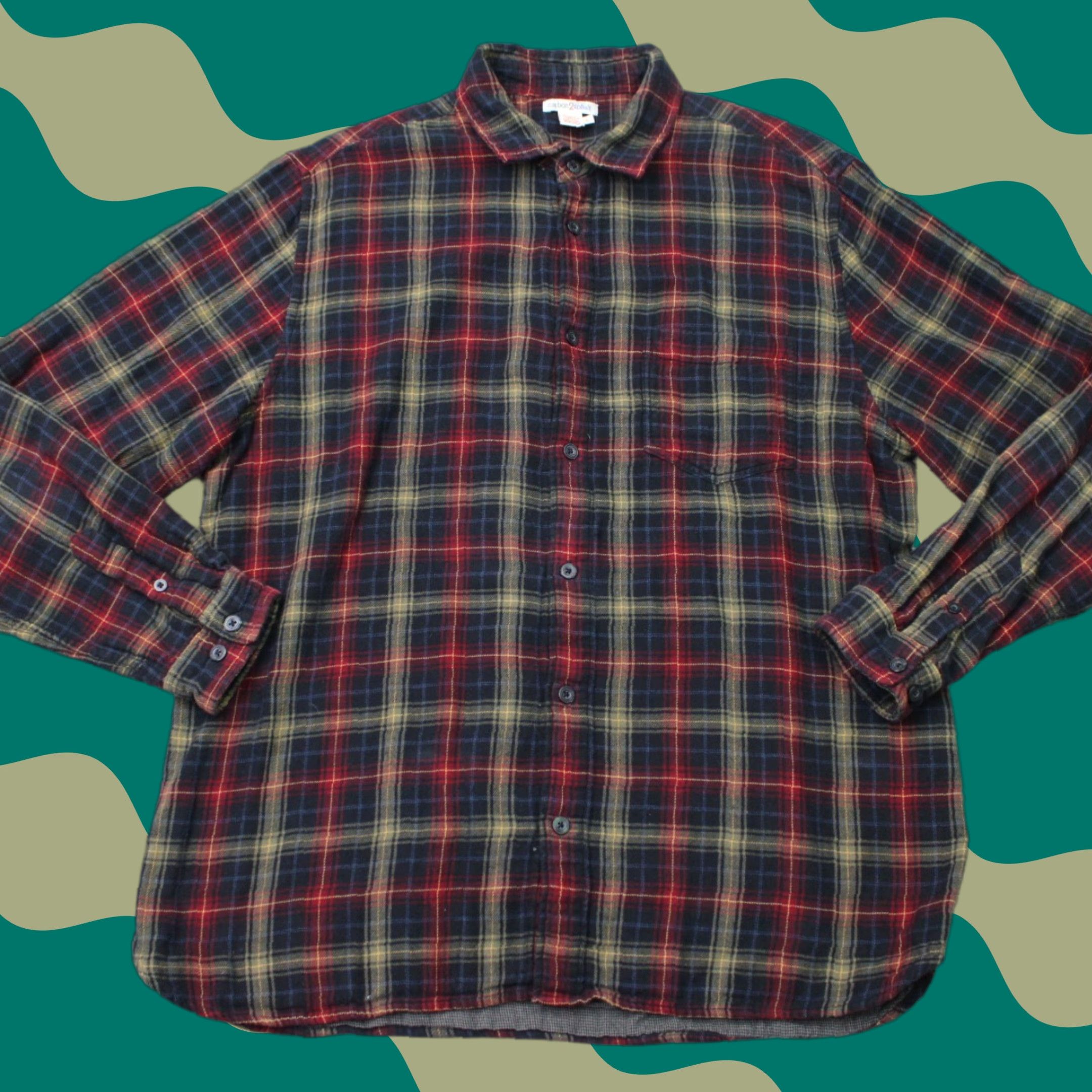 Carbon2Cobalt Carbon2Cobalt Shirt Mens Large Red/Yellow Plaid Flannel 100% Cotton Long Sleeve Size US L / EU 52-54 / 3 - 1 Thumbnail
