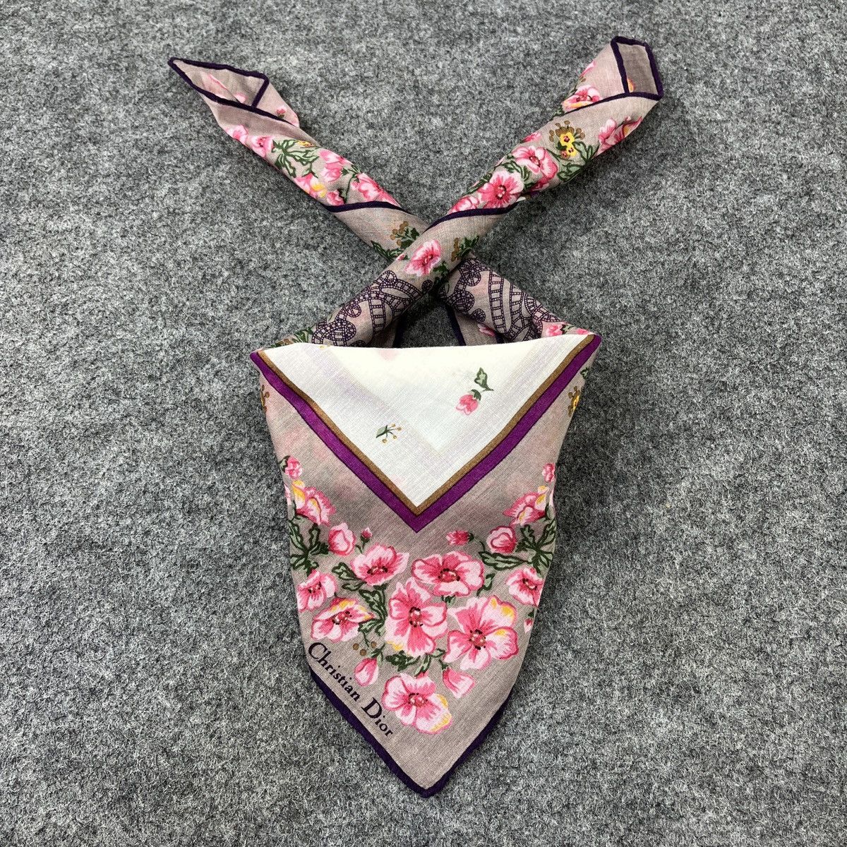Vintage Christian Dior Handkerchief / Bandana / Neckerchief B741 Size ONE SIZE - 3 Thumbnail