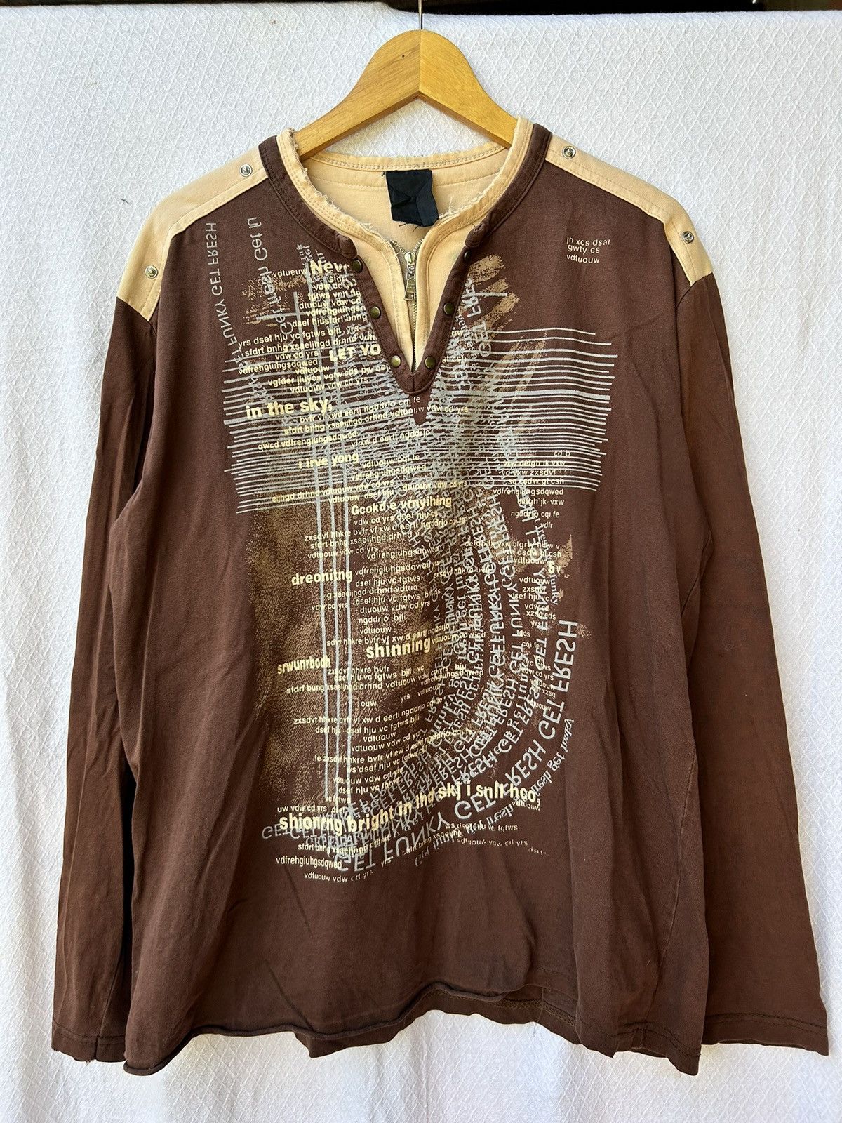 Beauty Beast 💸BINDINGOFFER💸Double layers japanese poem halfzip longsleeve Size US L / EU 52-54 / 3 - 1 Thumbnail