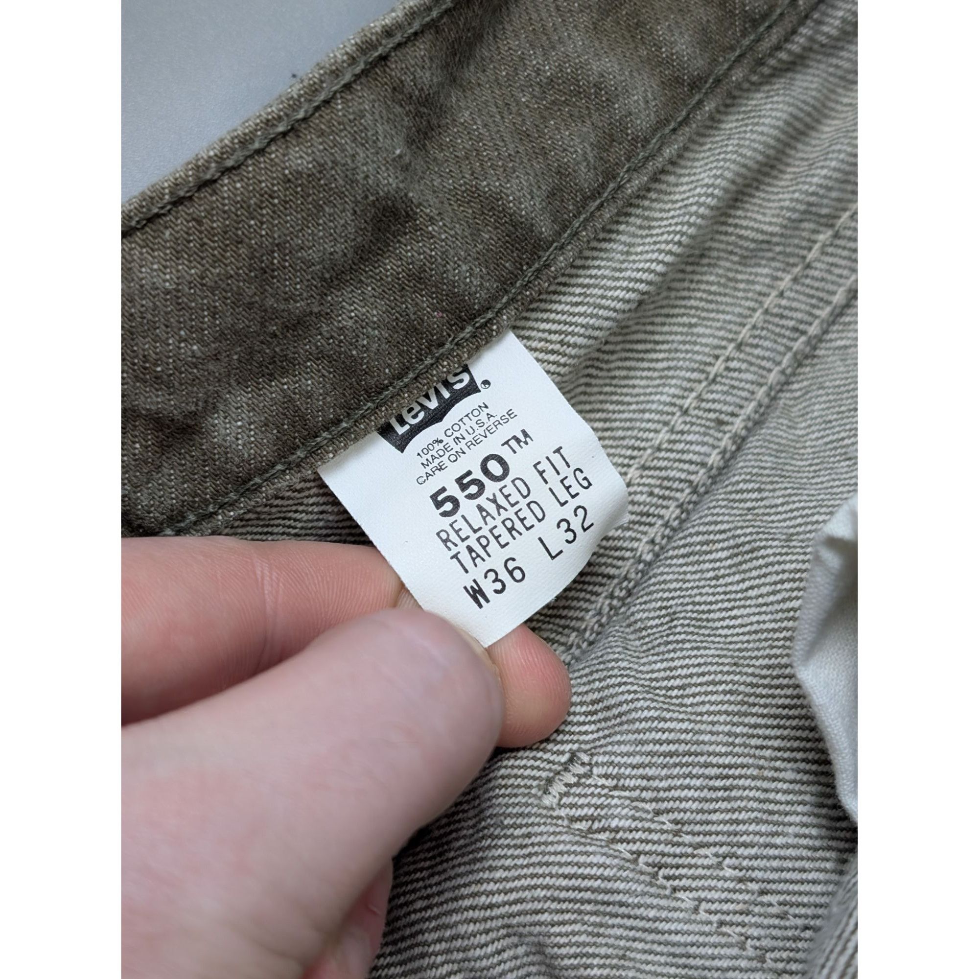 Levi's Levi's 550 Made In USA Orange Tab Green Jeans Pants (Y1071) Size US 36 / EU 52 - 8 Thumbnail