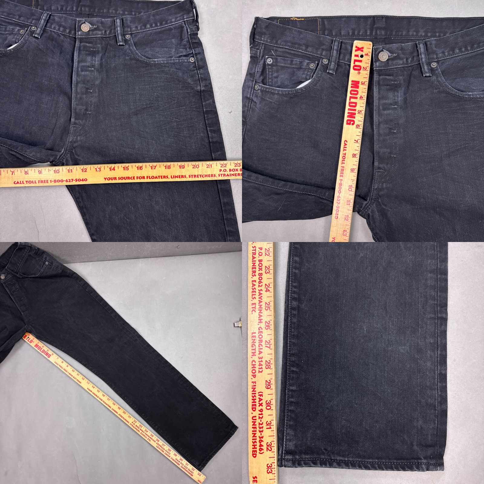 Levi's Levi's 501 Jeans Mens 36x34 Black Denim Button Fly Straight Work Chore Classic 5-Pocket Denim Pants Mens Size US 36 / EU 52 - 9 Thumbnail