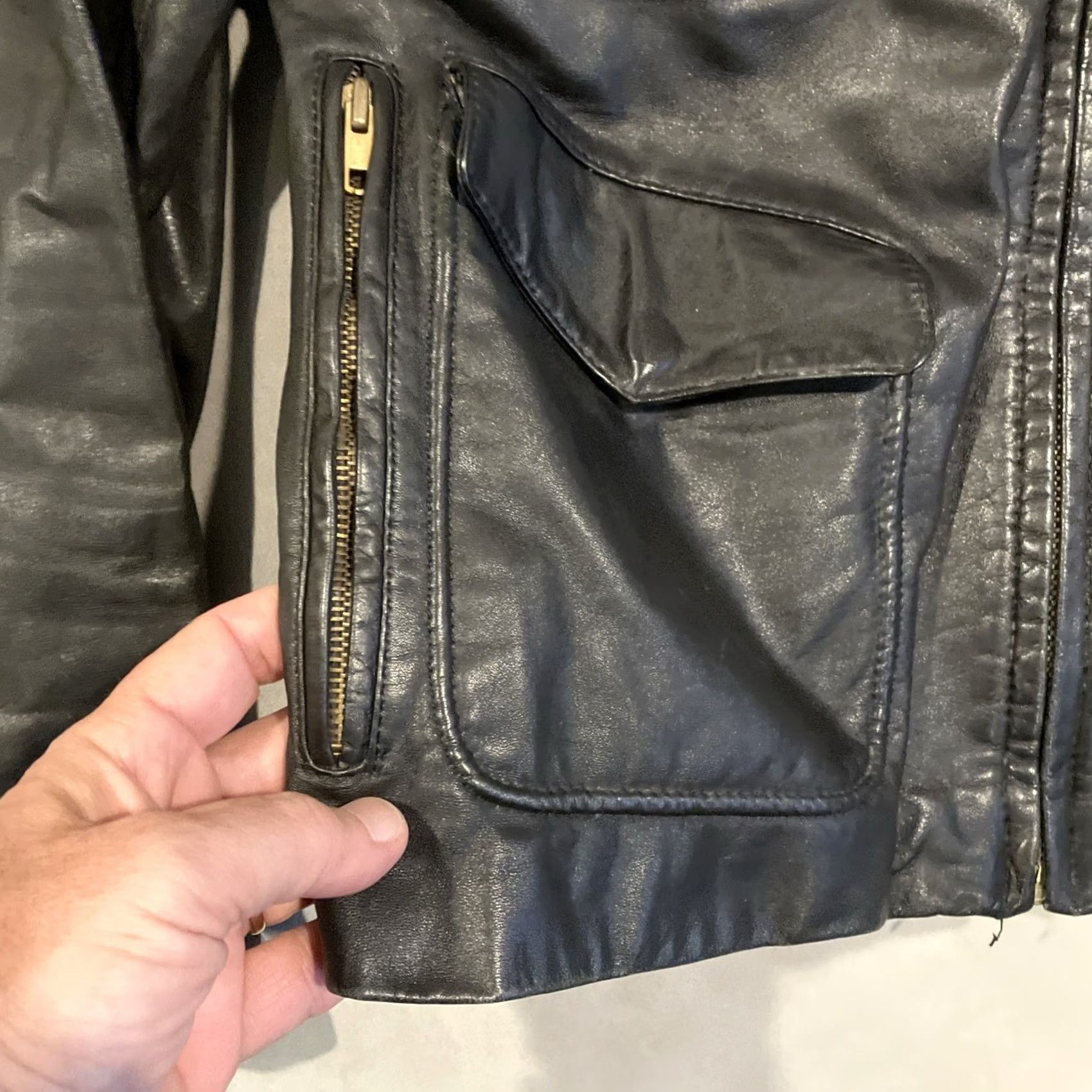 Vintage VINTAGE CHESS KING Leather Jacket Cafe Racer Size 44 Black Motorcycle Biker Grunge 70's Mens Slim Jacket Size US S / EU 44-46 / 1 - 2 Thumbnail