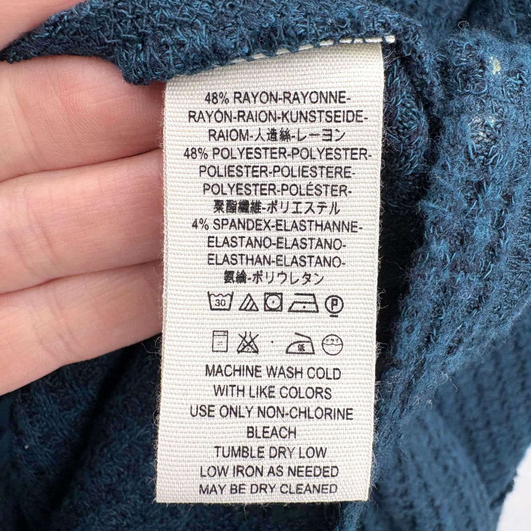Vintage We The Free Sweater Tunic Womens Large Blue Waffle-Knit Cowl Neck Oversized Boho Size L / US 10 / IT 46 - 5 Thumbnail
