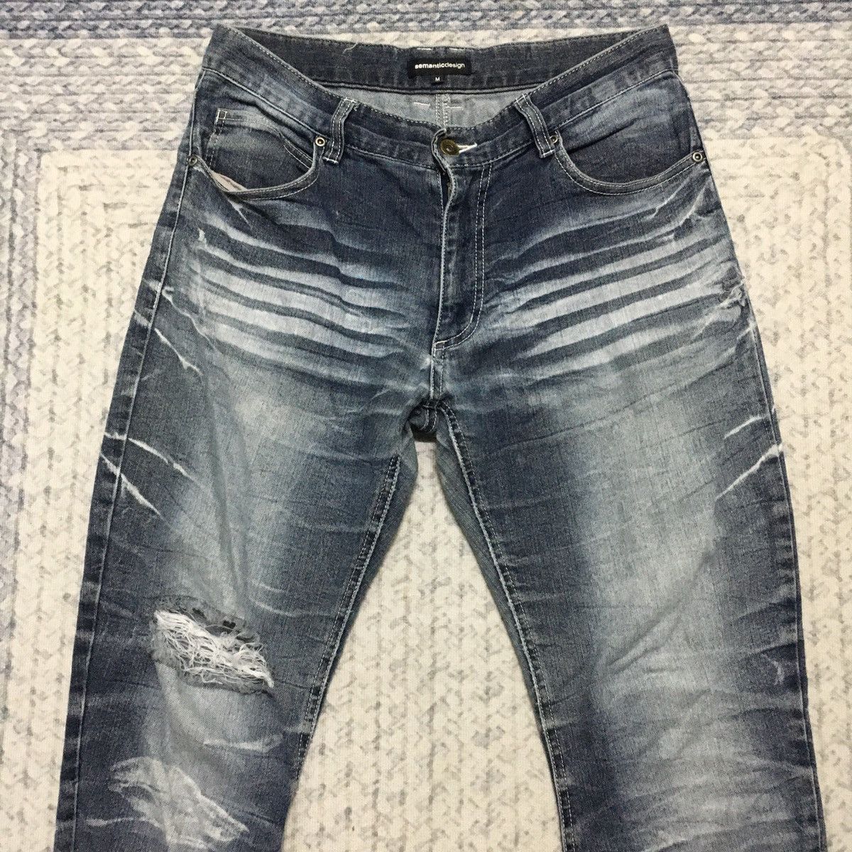 If Six Was Nine × Japanese Brand × semanticdesign Rare Semantic Design Distressed Denim Size US 30 / EU 46 - 2 Thumbnail