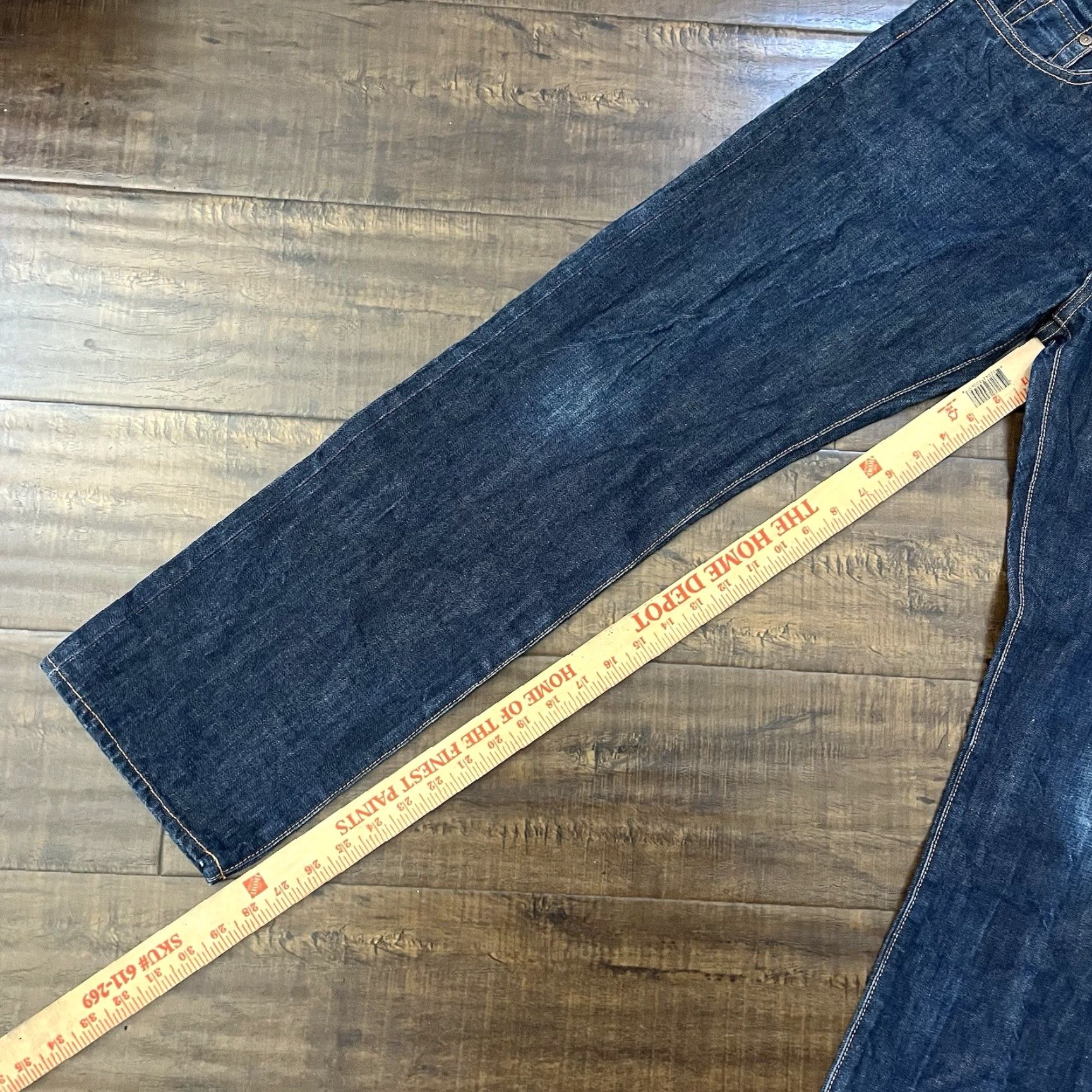 Jean Shop VINTAGE Jean Shop Selvage Jeans Men 29x29 Straight Fit Denim USA Made Dark Blue Size US 29 - 7 Thumbnail