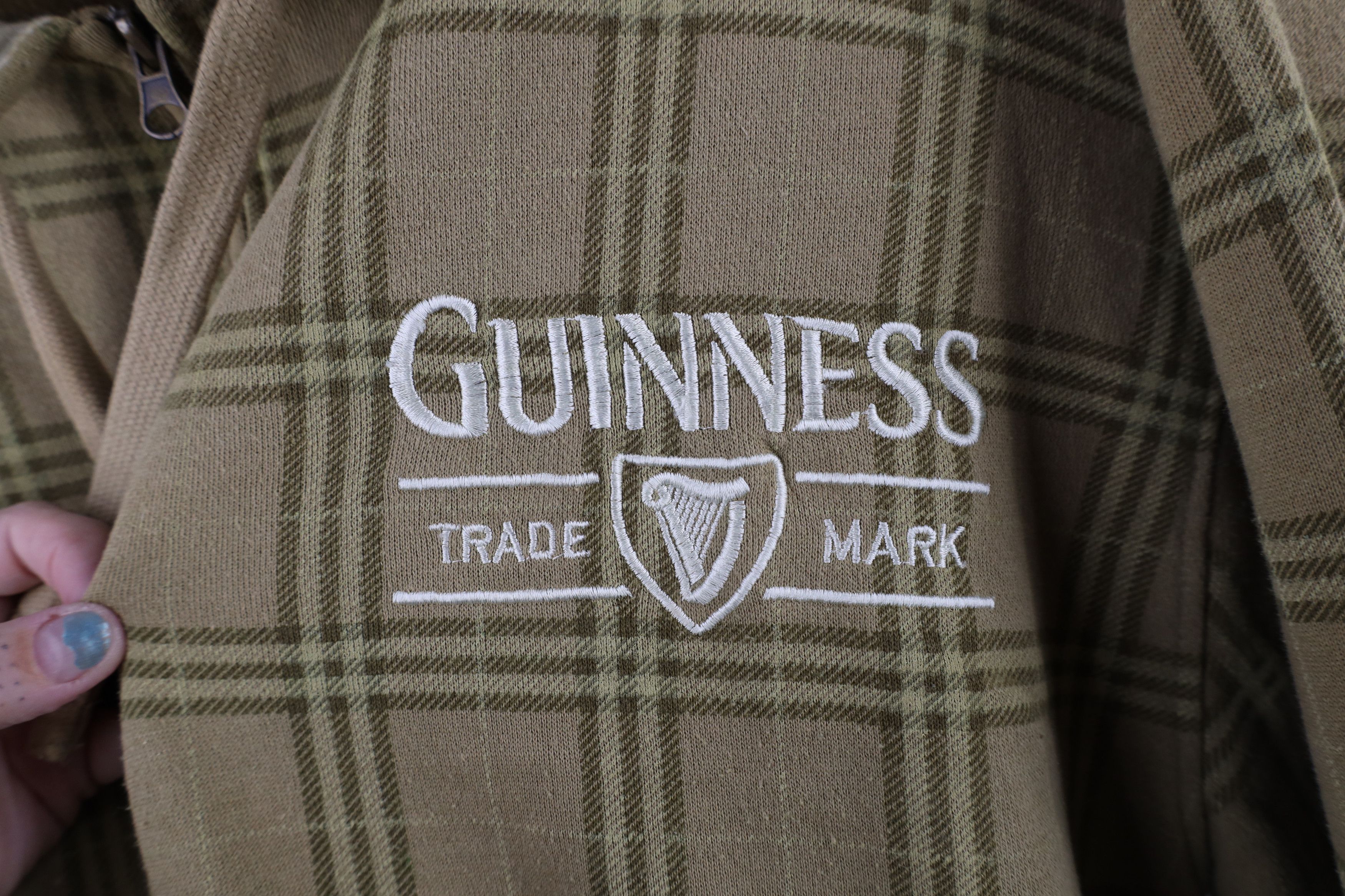 Vintage Vintage Guinness Beer Out Full Zip Hoodie Sweatshirt Plaid Size US L / EU 52-54 / 3 - 4 Thumbnail