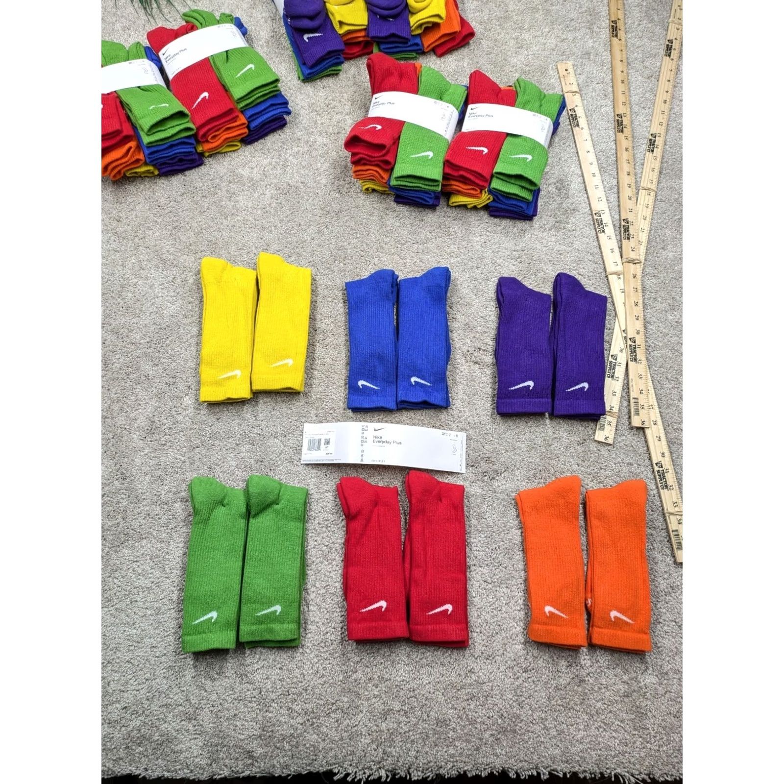 Nike Nike Dri-FIT Everyday Plus Cushioned Crew Socks 2 Pair Men Medium Yellow NEW Size ONE SIZE - 3 Thumbnail