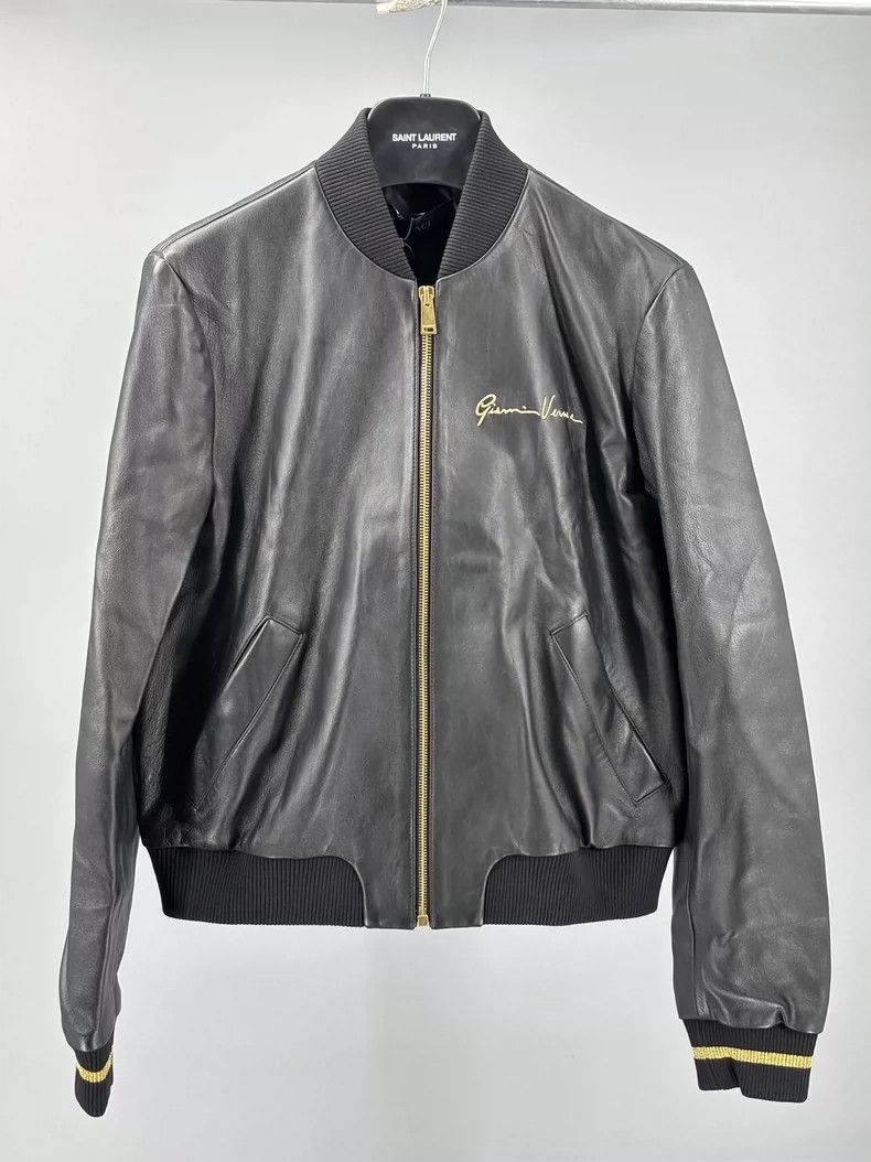 Versace Versace Black sheepskin embroidered jacket coat Size M / US 6-8 / IT 42-44 - 1 Thumbnail