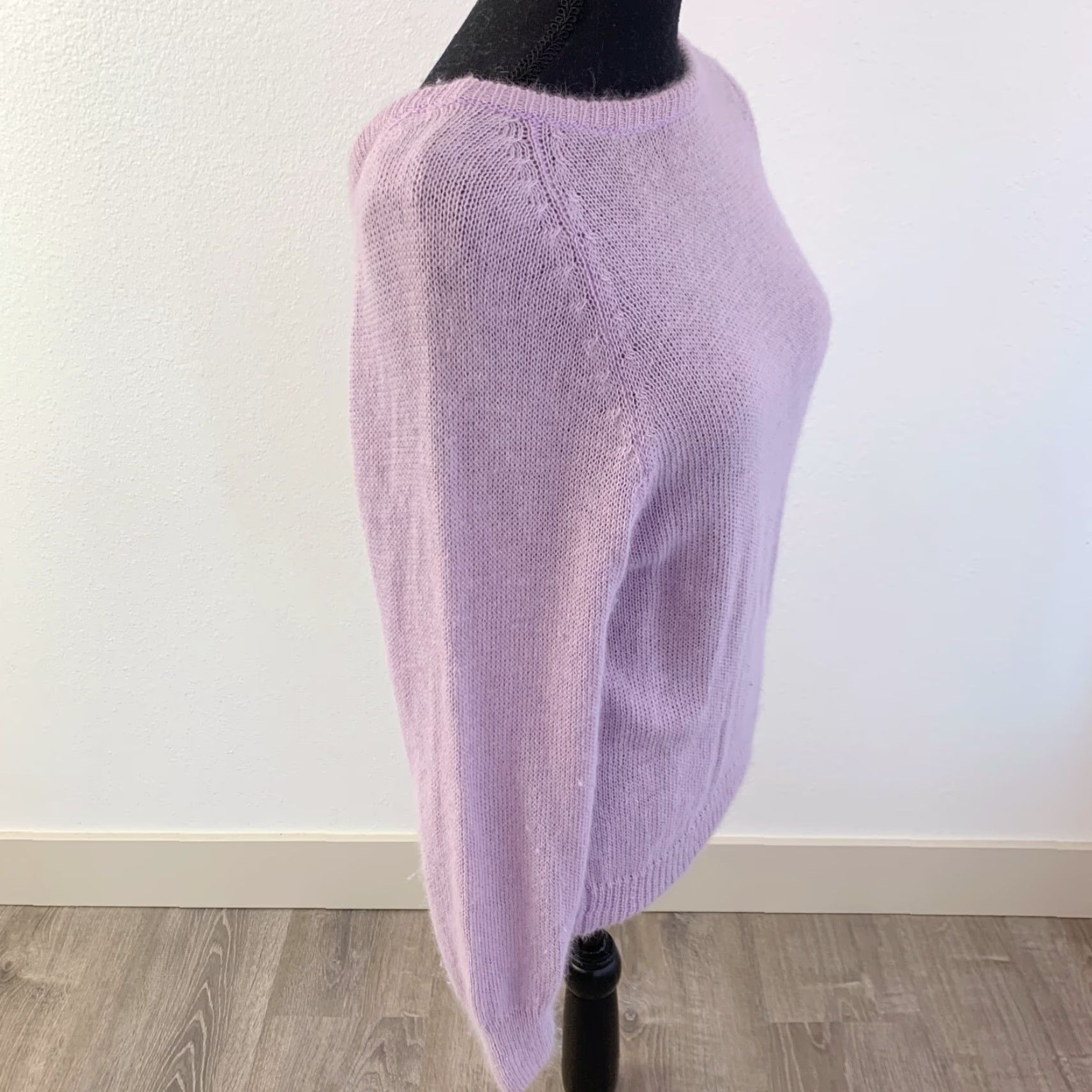 Vintage VINTAGE The Italian Mob Purple Angora Linen Cross Back Sweater L 90s Modern? Size L / US 10 / IT 46 - 3 Thumbnail