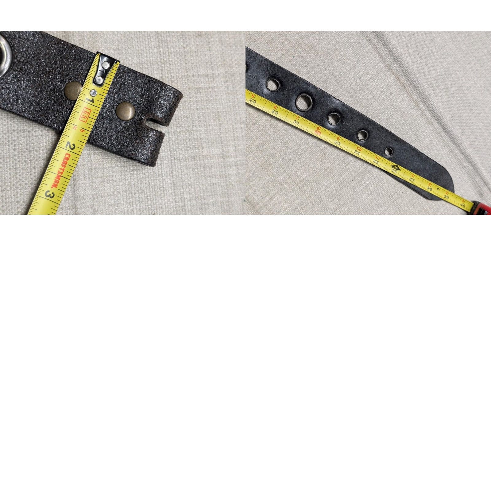 Hot Topic VINTAGE brown leather belt RIVTED studded western belt buckle 32 Men Size 32 - 9 Thumbnail
