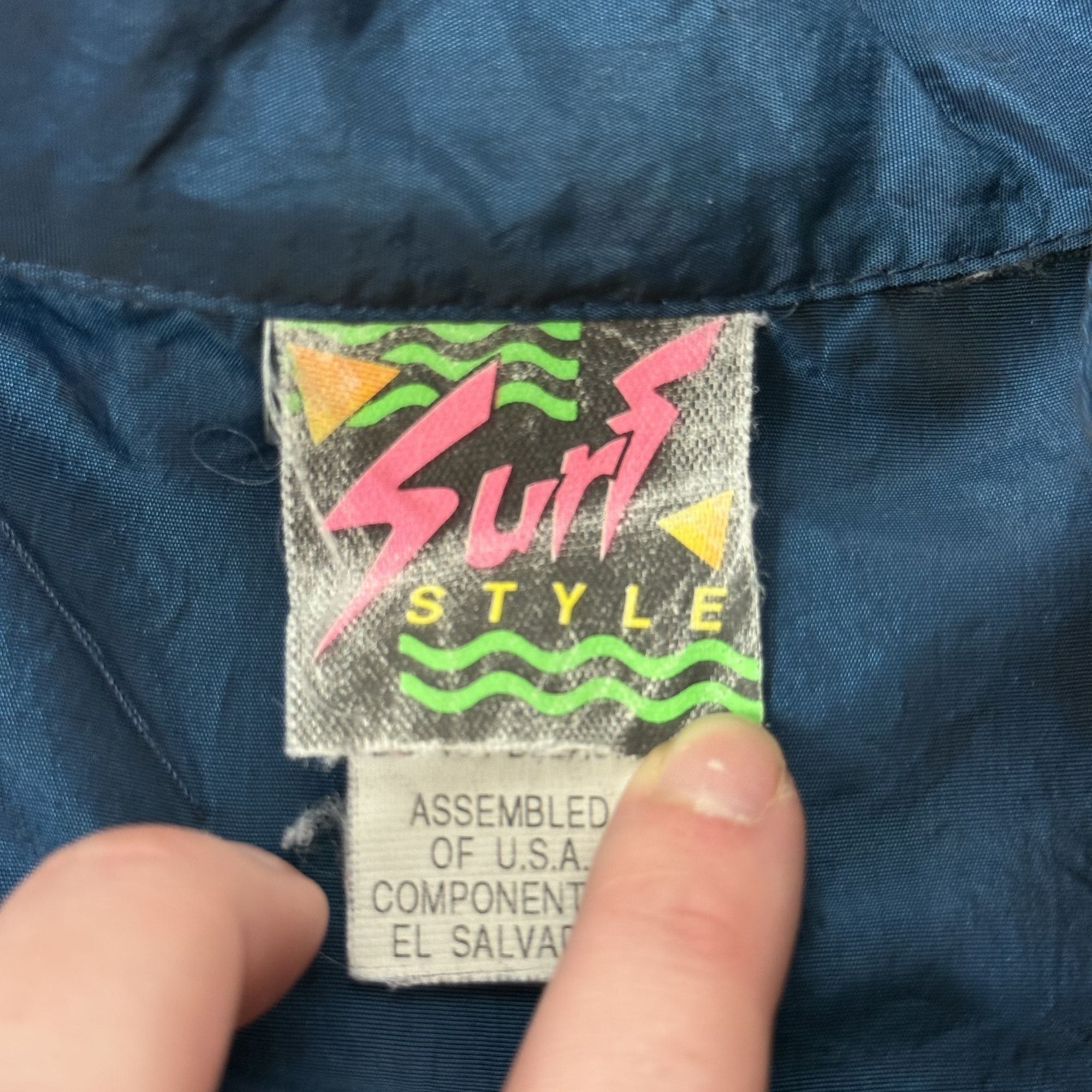 Other Vtg Surf Style SHINY Blue IRIDESCENT Surfer Windbreaker OS Size US L / EU 52-54 / 3 - 6 Thumbnail