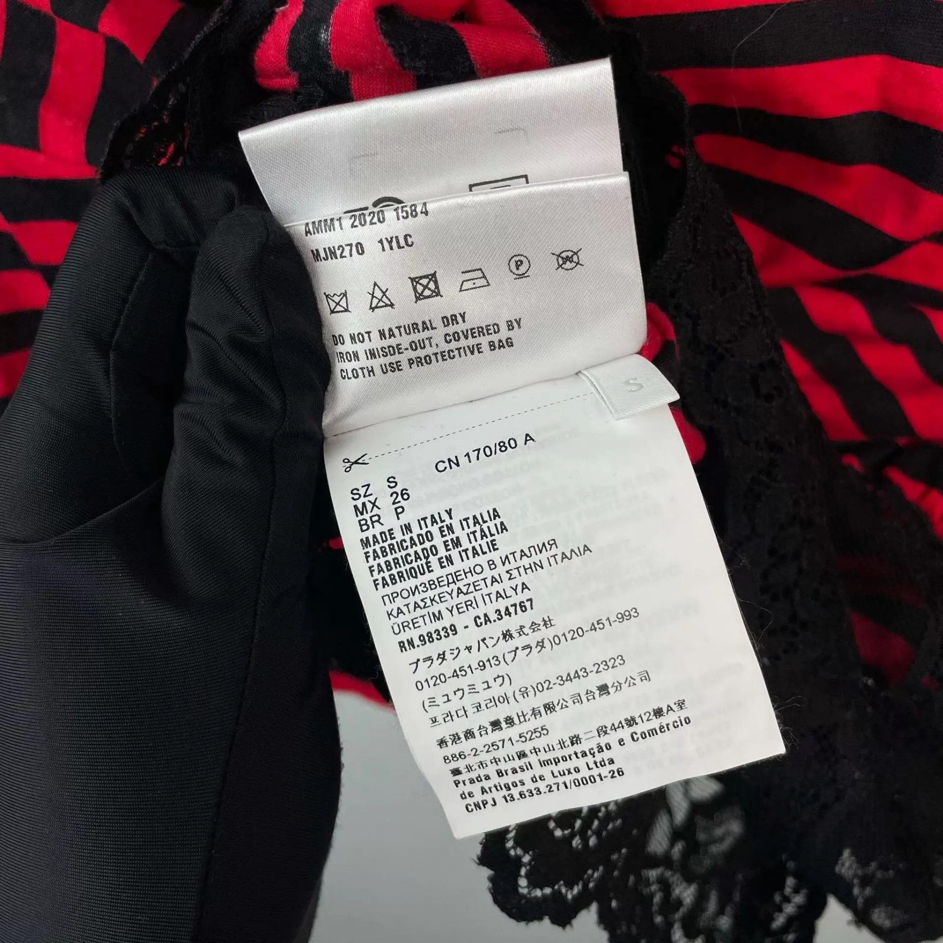 Miu Miu MIU MIU Red-Black Striped Short Sleeve T-shirt Size S / US 4 / IT 40 - 7 Thumbnail