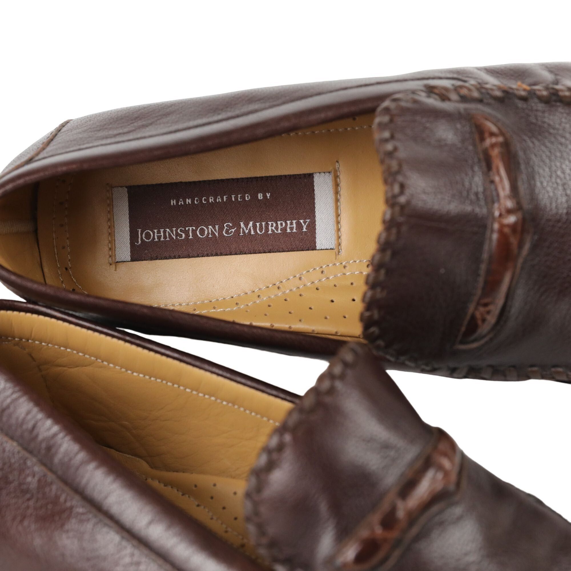 Johnston & Murphy Vintage Exotic Crocodile and Calf Johnston Murphy Mens Brown Size US 8 / EU 41 - 6 Thumbnail