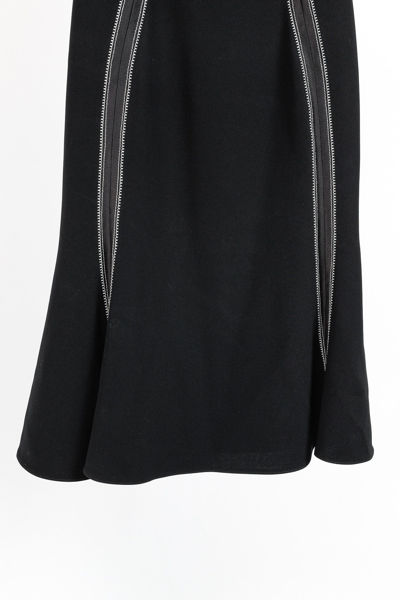 Altuzarra Altuzarra Black Crepe Satin-Trim Fluted-Hem Midi Dress Size S / US 4 / IT 40 - 6 Thumbnail