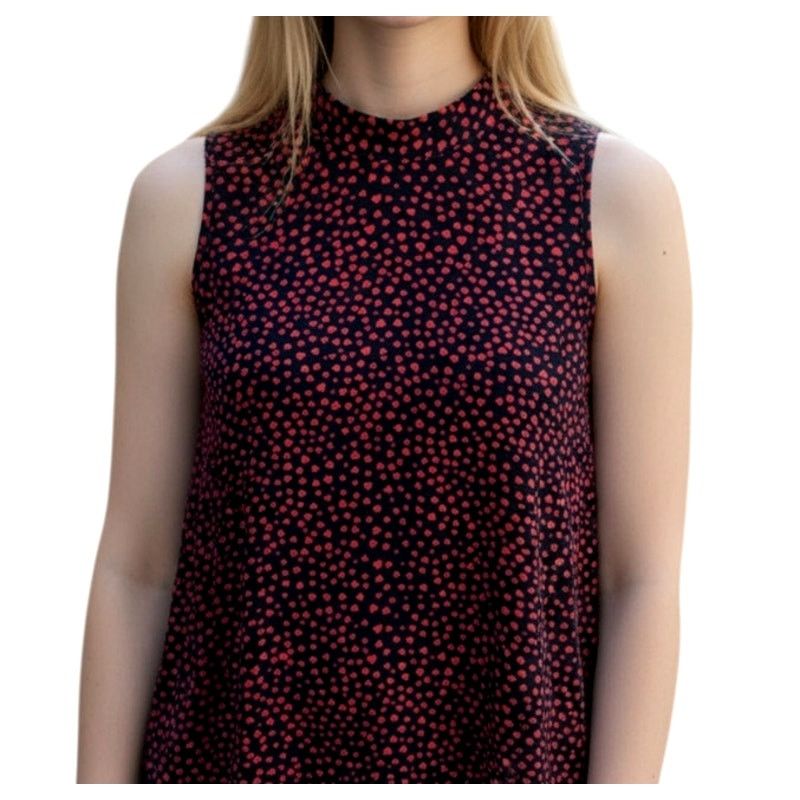 Other Womens Small Red Black Heart Print High Neck Sleeveless Tank Size S / US 4 / IT 40 - 2 Thumbnail