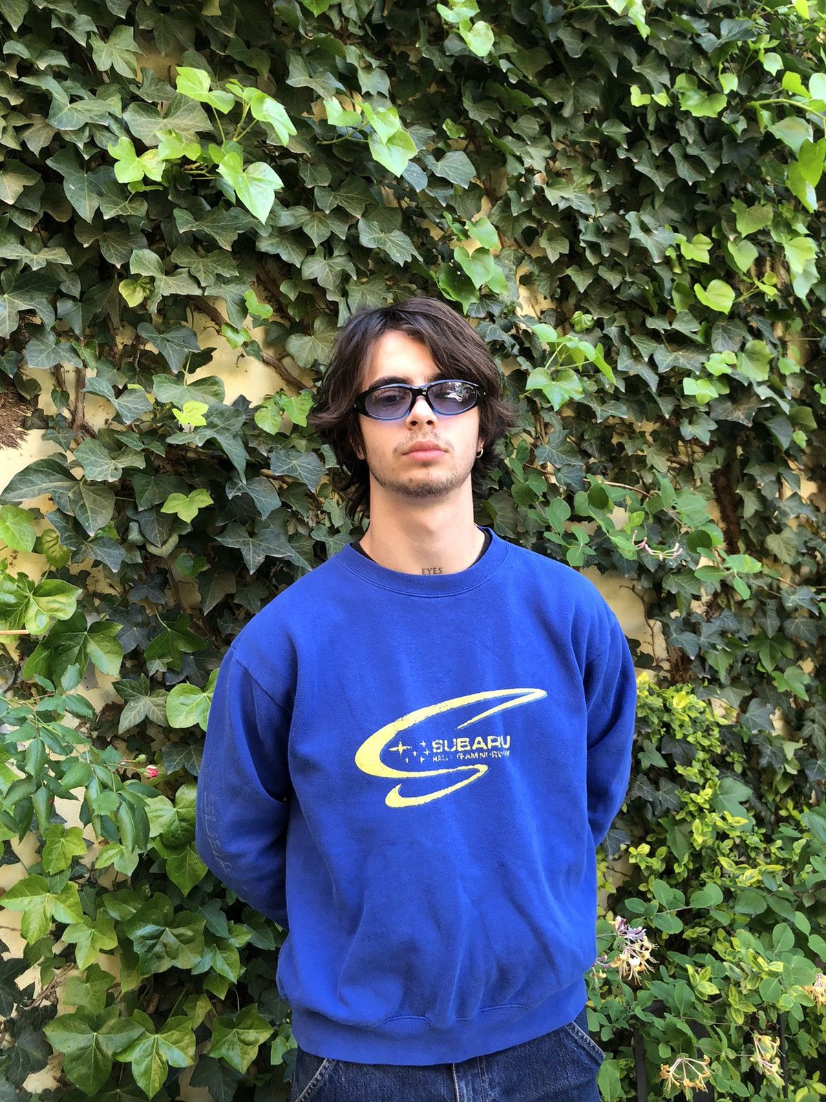 image of Subaru World Racing Sweatshirt in Blue Yellow, Men's (Size Medium)