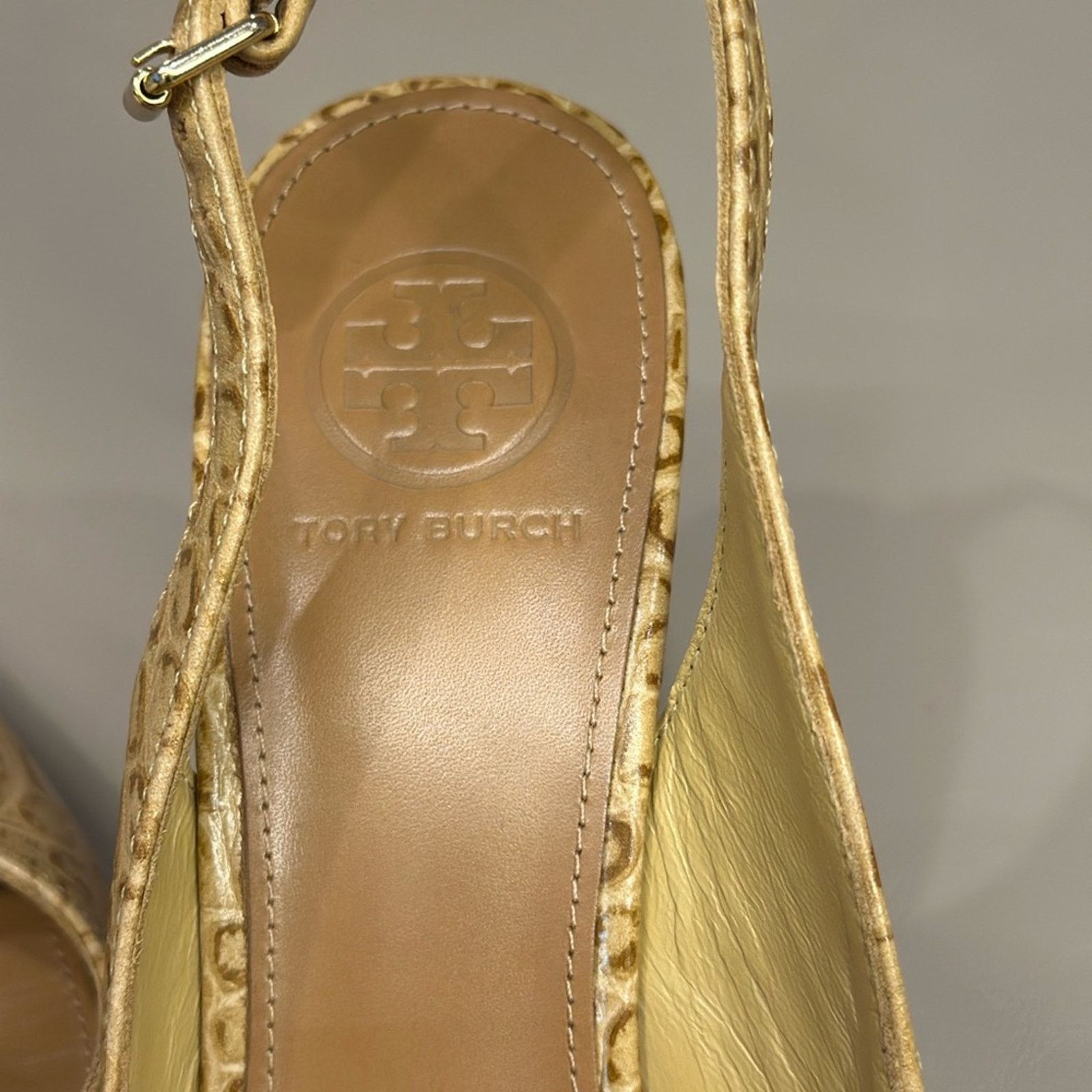 Tory Burch Tory Burch Croc-Embossed Slingback Kitten Heels Size US 9 / IT 39 - 2 Thumbnail