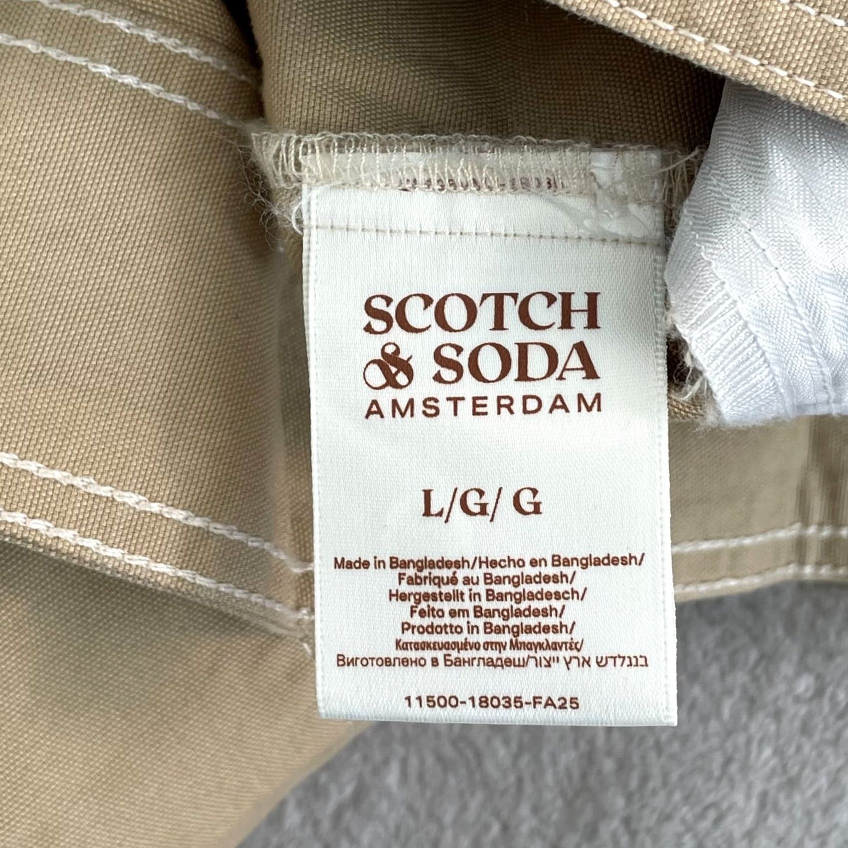 Scotch & Soda Scotch & Soda Canvas Trucker Jacket Men Large Beige Regular Classic Fit NWT Logo Pockets All Seasons Spring Winter Casual Shirt/Jacket Size US L / EU 52-54 / 3 - 3 Thumbnail