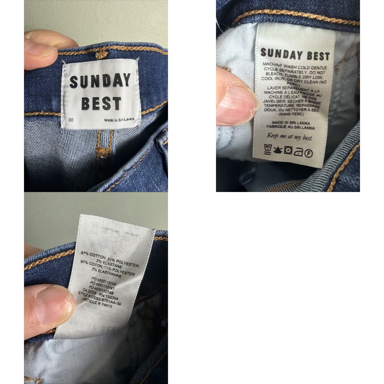 Vintage Sunday Best Jeans Women Skinny Dark Wash 00 22x27 Cotton Elastic Blue Mens? Size 40" / US 18 - 9 Thumbnail