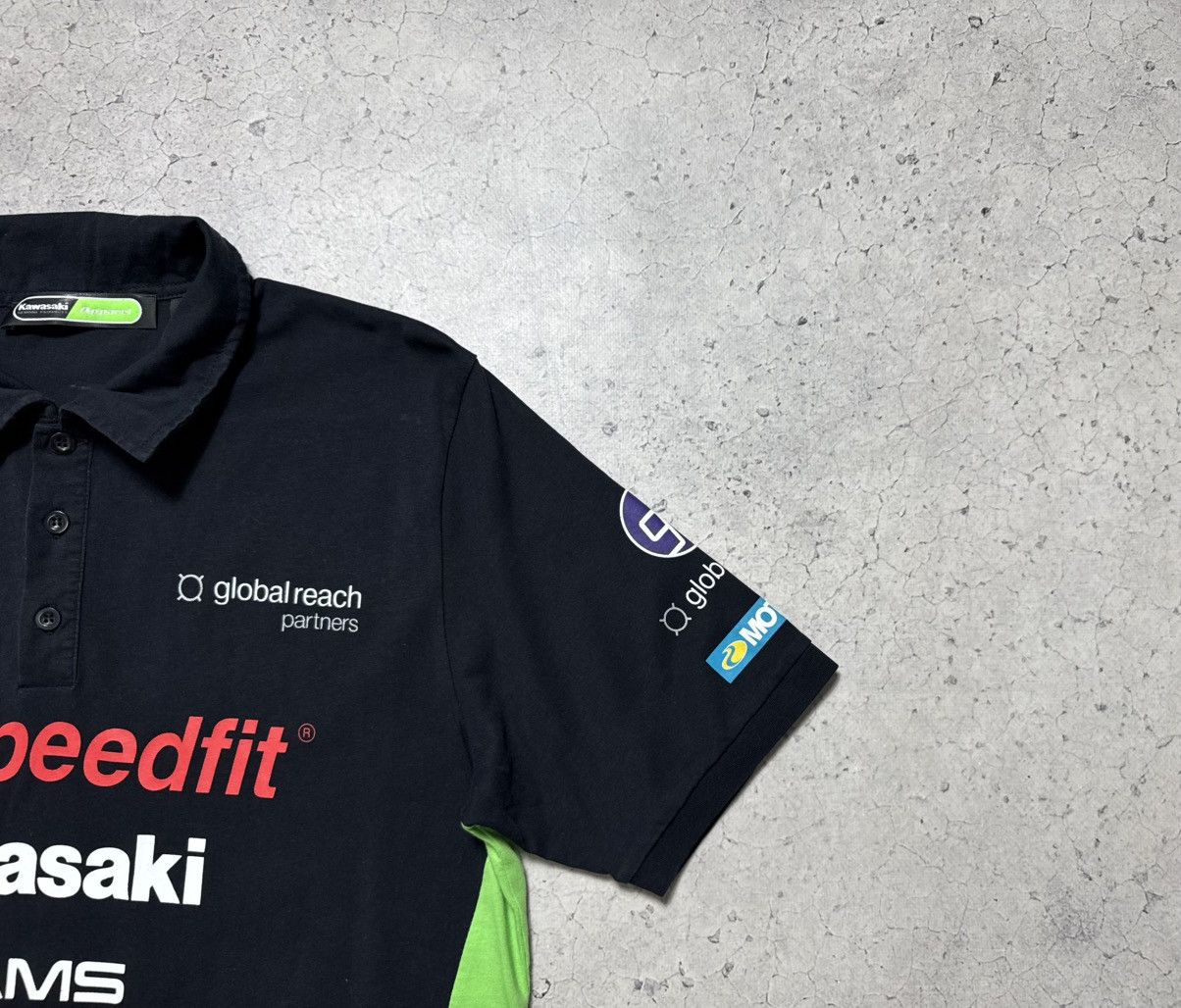 Vintage Kawasaki Racing Polo Shirt Black Size L Vintage Size US L / EU 52-54 / 3 - 3 Thumbnail