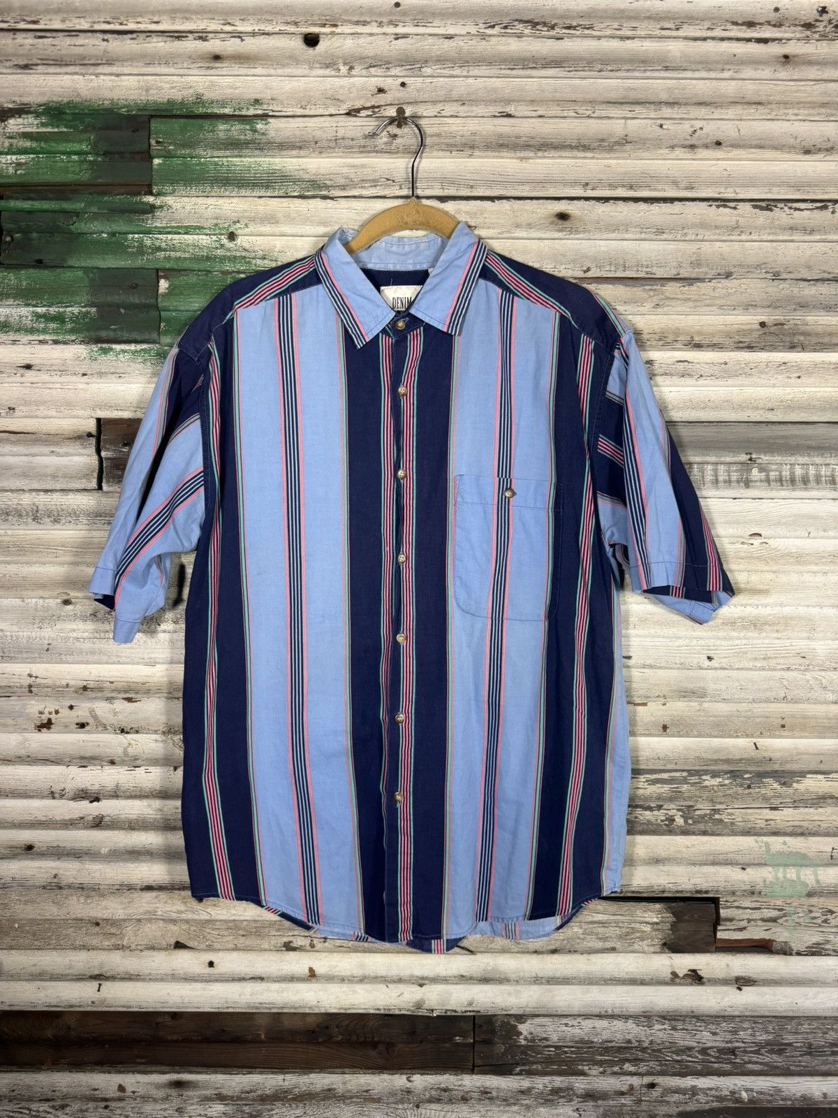 Vintage Vintage 90s Striped Button Up Shirt Size US M / EU 48-50 / 2 - 1 Thumbnail