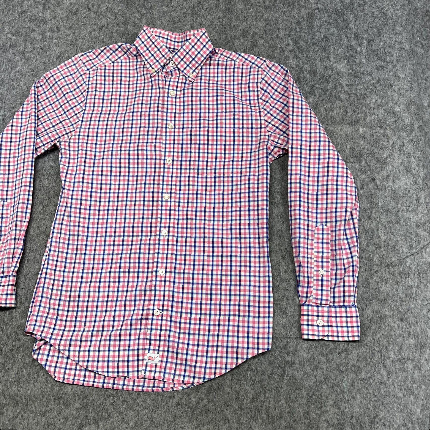 Vineyard Vines Vineyard Vines Shirt Mens S Pink Blue Check Slim Fit Murray Button Long Sleeve Size US S / EU 44-46 / 1 - 5 Thumbnail