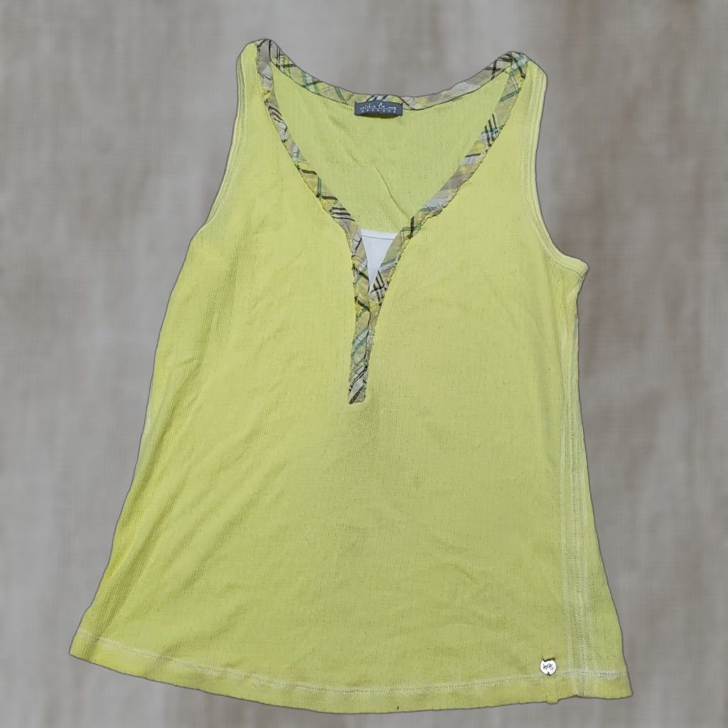 Vintage Natalie & Me Shirt Vest Adult Small Yellow Zipper Geometric Polyester Vest Casual 90s? Size S / US 4 / IT 40 - 1 Thumbnail