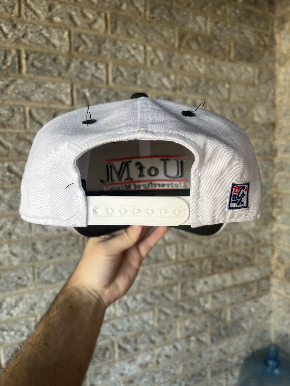 Sports Specialties × Vintage Vintage 90’s Miami Hurricanes Split Bar NCAA SnapBack Hat Size ONE SIZE - 3 Thumbnail