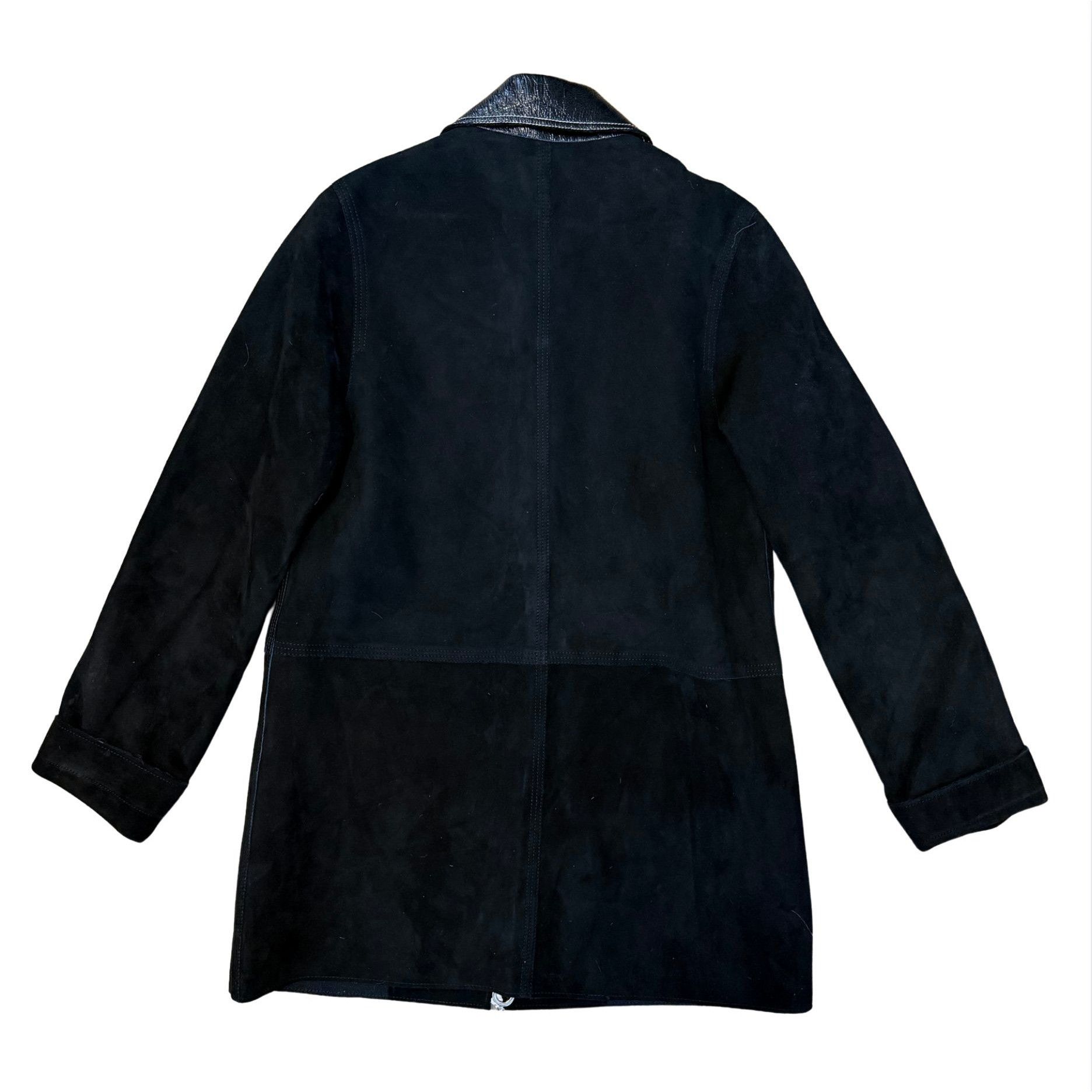 EDUN EDUN Black Faux Suede Patent Leather Coat Jacket EUC XS Size XS / US 0-2 / IT 36-38 - 3 Thumbnail