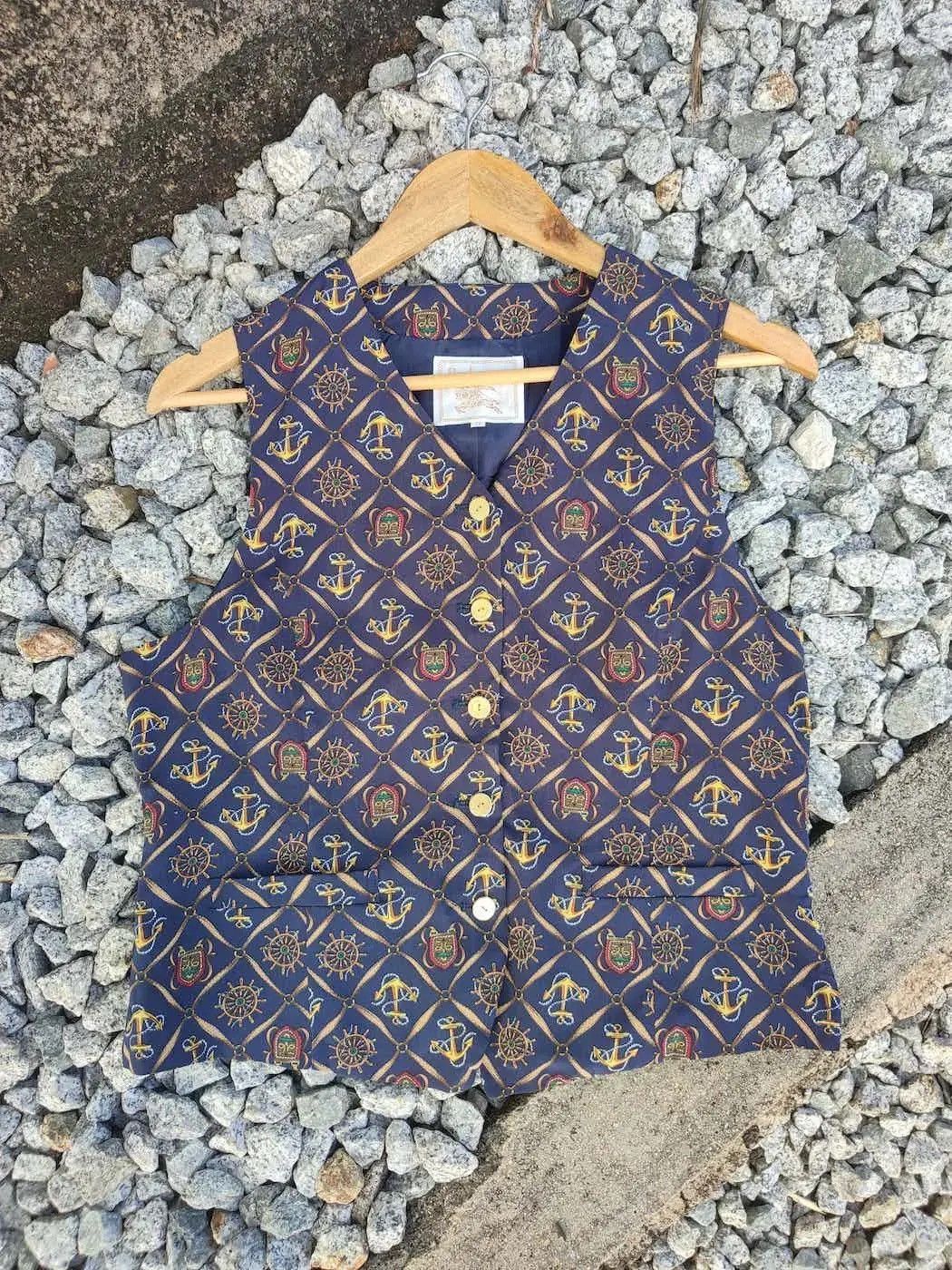 Burberry Burberrys Nautical Print Vest – Made in Japan Vintage Size US XS / EU 42 / 0 - 1 Thumbnail