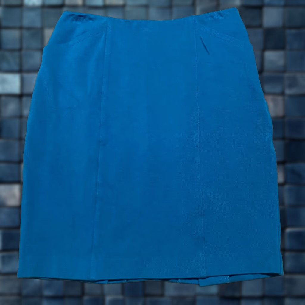 Vintage CAbi Skirt Womens Short Pencil Solid Blue Zipper Pockets Size 6 Size 27" / US 4 / IT 40 - 1 Thumbnail