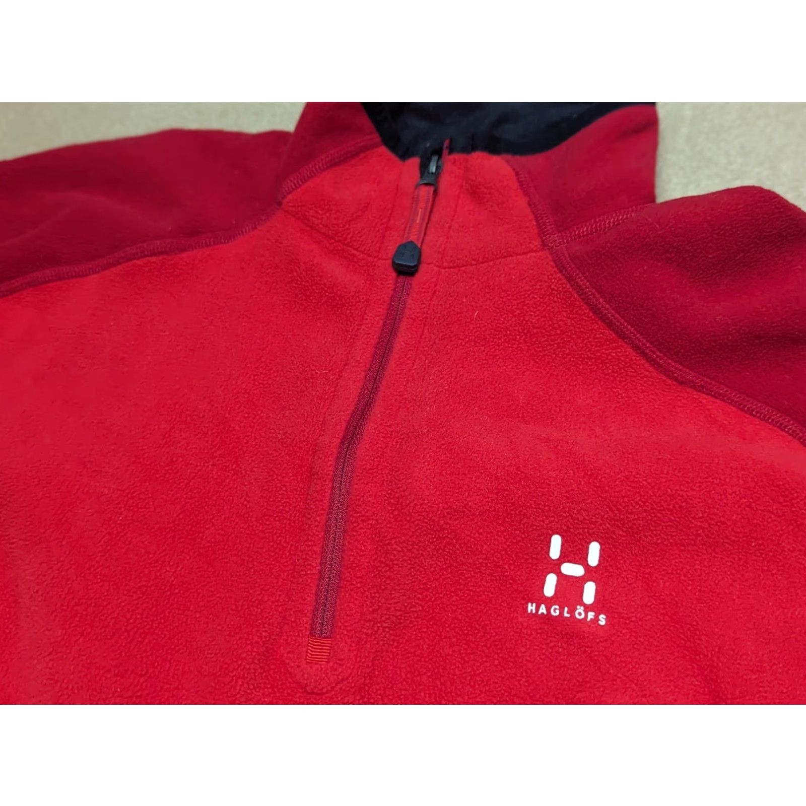 Vintage Haglöfs Womens Fleece Pullover Top Large Polartec Sports Red Track Run Outdoor Hoodie? Size L / US 10 / IT 46 - 7 Thumbnail